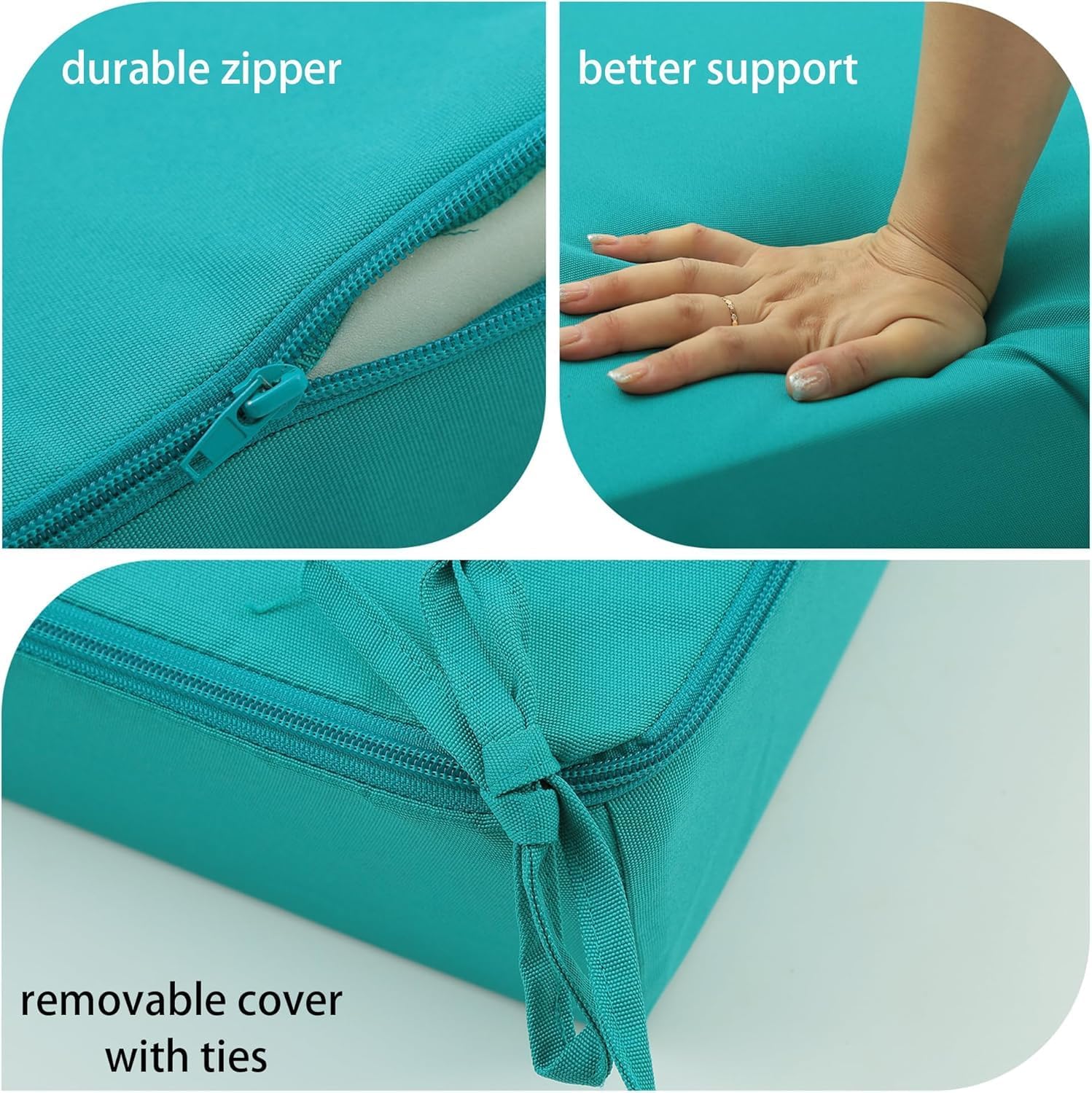 Outdoor Cushions for Patio Furniture, Outdoor Seat and Back Cushion, Waterproof Hampton Bay Deep Seat Replacement Couch Cushions for Garden Lawn, 28.5x28.5 Blue