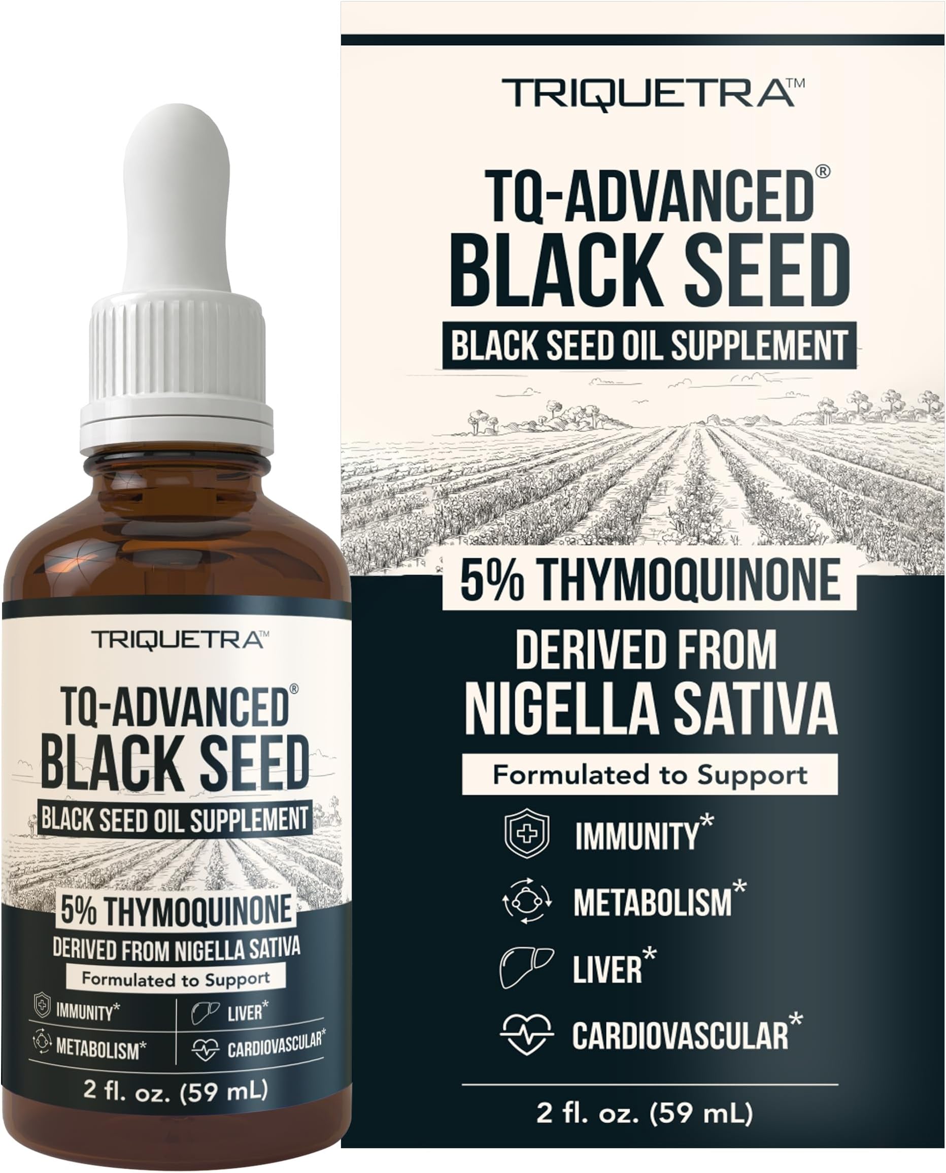 Triquetra Health - Black Seed Oil with 5% Thymoquinone: 100mg per serving, 15:1 concentrate from Nigella Sativa, Vega