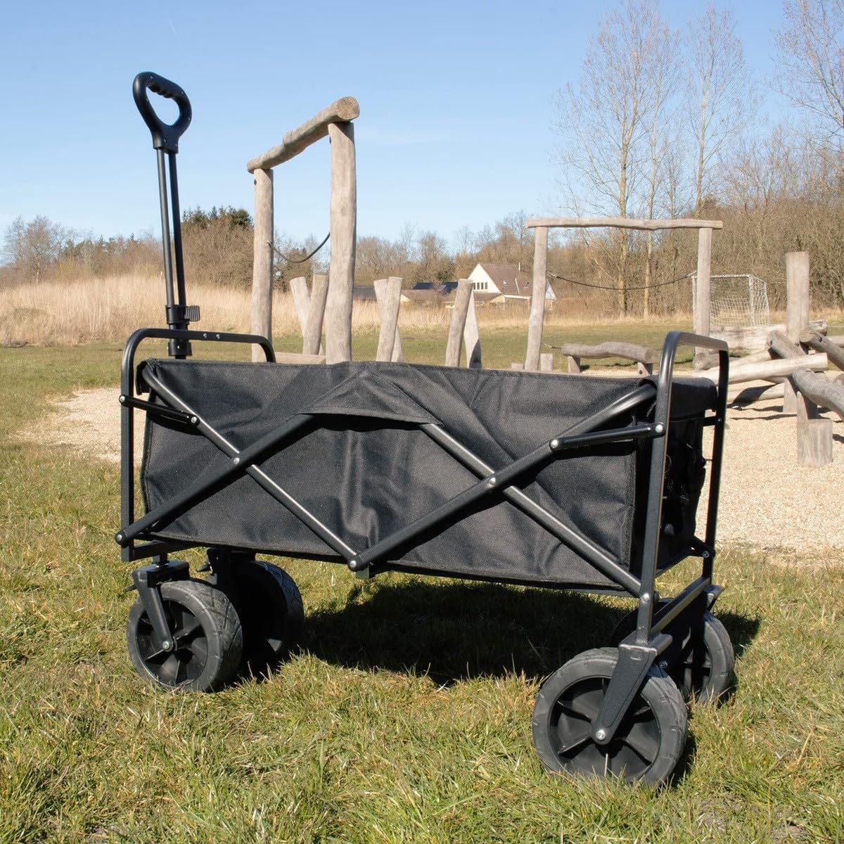 Uniwersalny składany wózek transportowy 402L Tkanina OXFORD Koła terenowe 8" Obciążenie 50 kg Wózek ogrodowy Camping Plaża