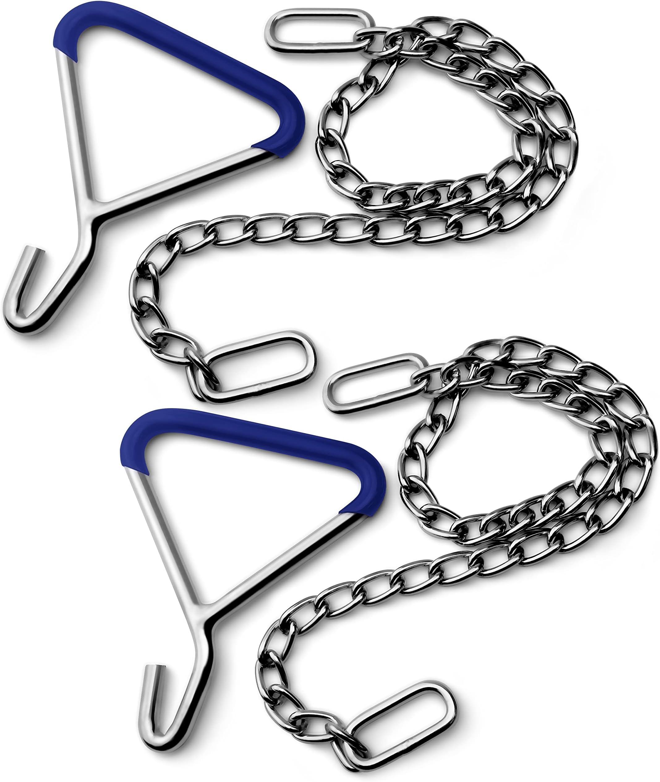 DEXSUR Durable OB Handle Apparatus with 2 Handle Puller Hooks and 2 Chains - Stainless Steel for Cow, Goat, and Cattle Delivery Instruments on Dairy Farms, 30 Inch