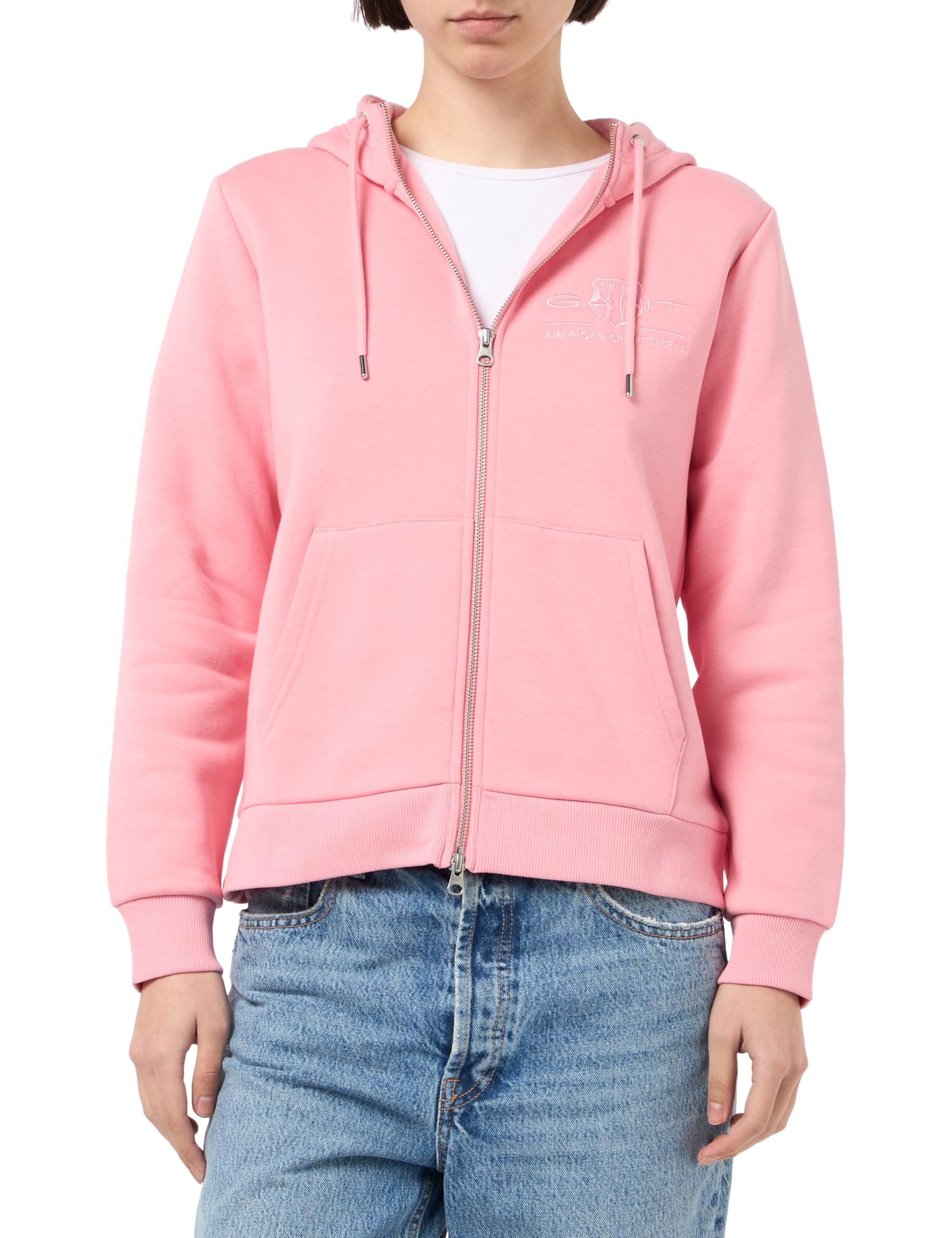 GANT Reg Tonal Shield Zip Hoodie Sudadera con Capucha Mujer (Pack de 1)