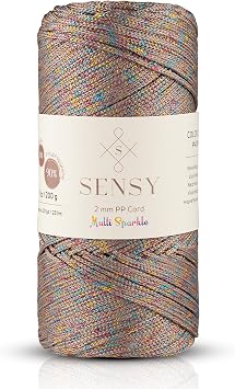 Sensy 2 Mm Multi Sparkle Simli Polyester Makrome İpi (Vizon)