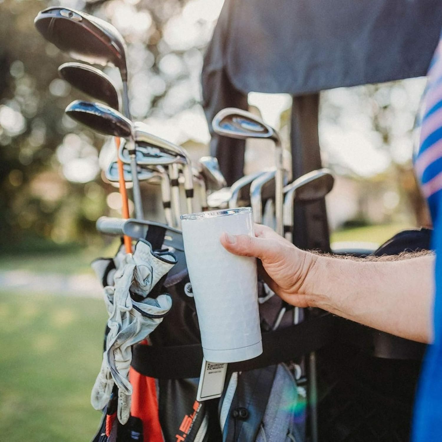 Seriously Ice Cold SIC 20 Oz. Double Wall Vacuum Insulated 18/8 Stainless Steel Travel Tumbler Mug | Powder Coated with Splash Proof BPA Free Lid | Coffee, Tea, Wine, and Cocktails (Dimpled Golf) - Image 6