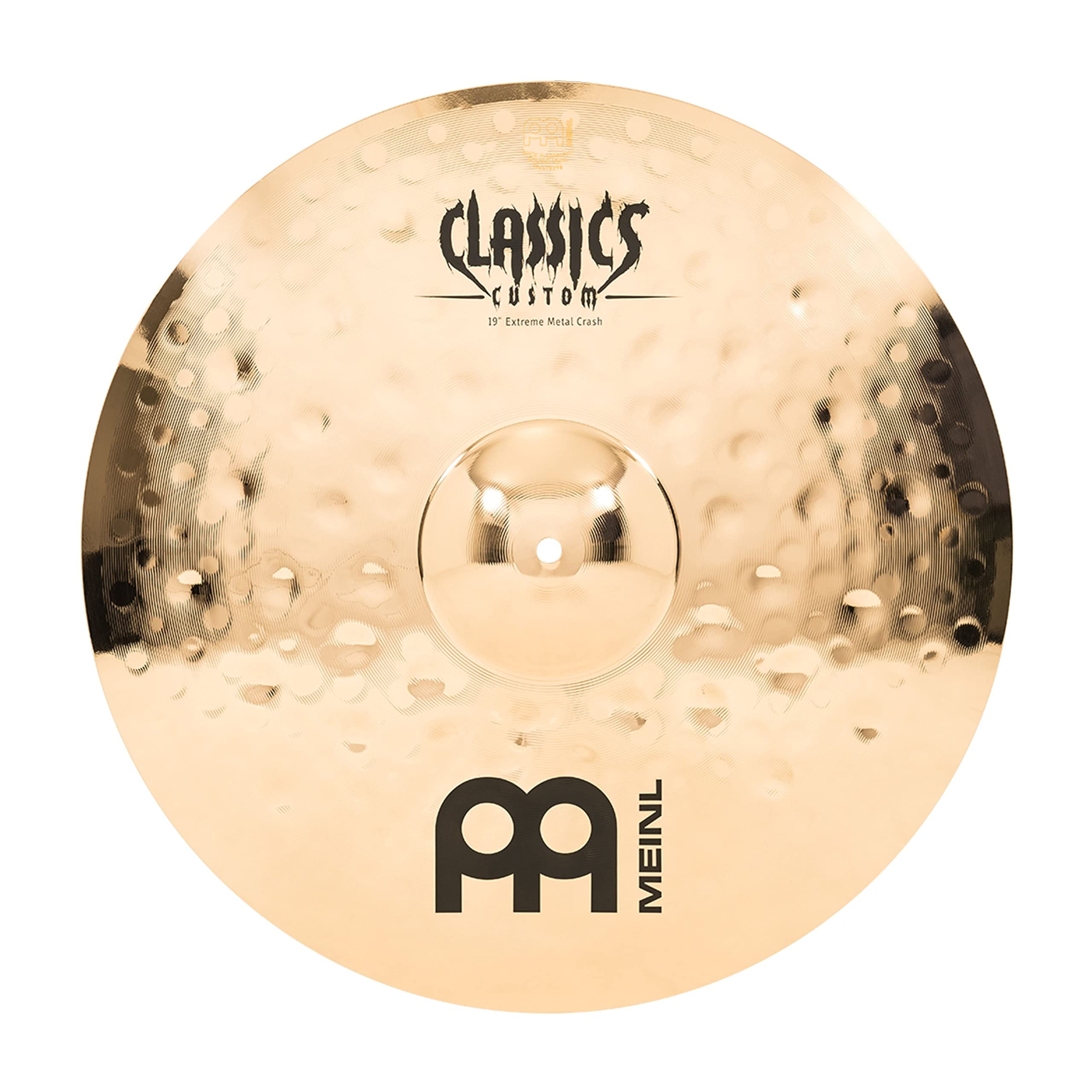 Meinl Cymbals Classics Custom Extreme Metal Plato Crash de 19 pulgadas (48,26cm) Platillos de Batería - Bronce B12, Acabado Brillante (CC19EMC-B)