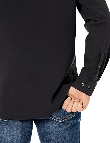 Vista 4 de Tienda Essentials - Camisa de popelina para hombre, de corte regular, manga larga e informal