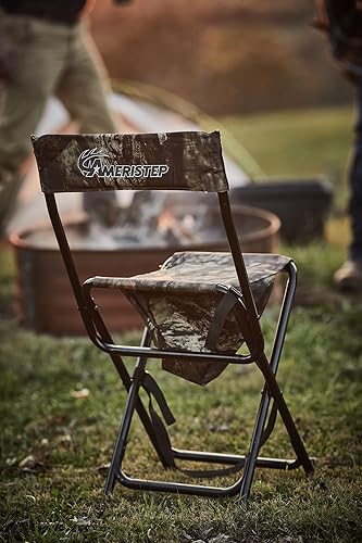 Miniatura 4 de AMERISTEP Silla ciega plegable de diseño portátil, ligera, con respaldo alto, con respaldo, color roble musgoso