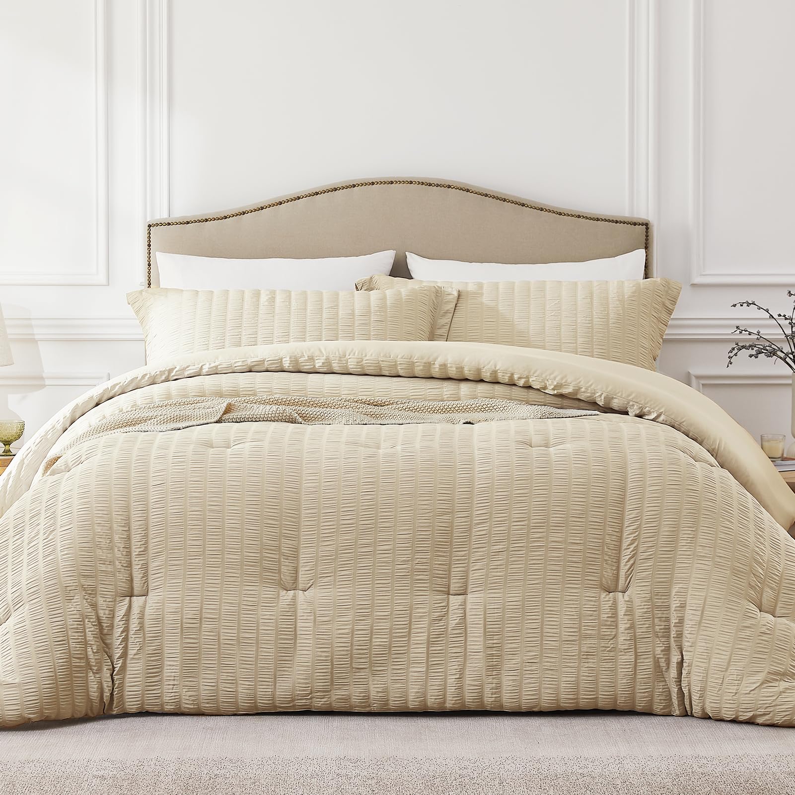 60% Off Quataly Queen Seersucker Comforter Set - Use Code EXRD5NIU