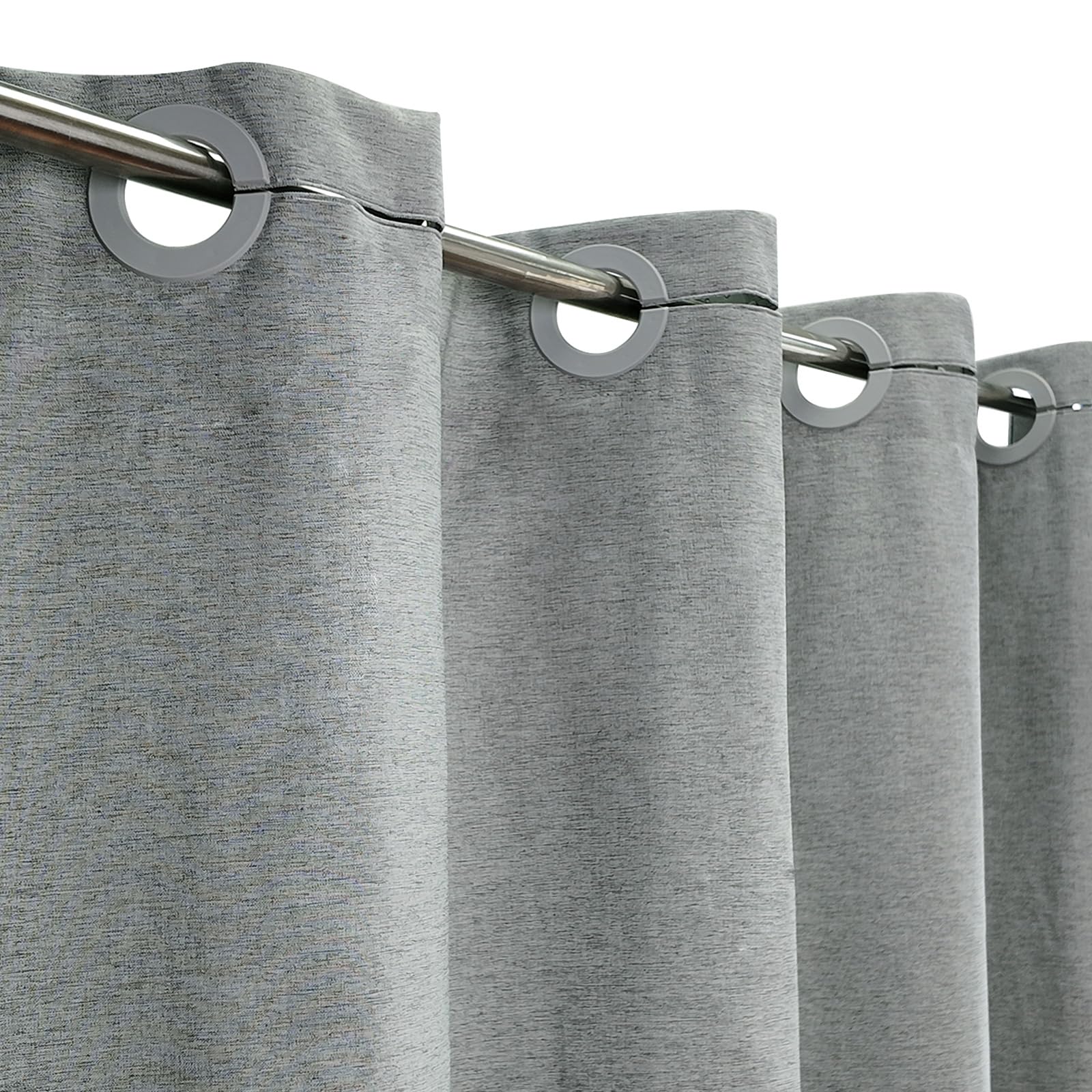 YISURE Tenda da doccia senza ganci, in lino sintetico, resistente, idrorepellente, lavabile in lavatrice, larghezza 200 x altezza 220 cm