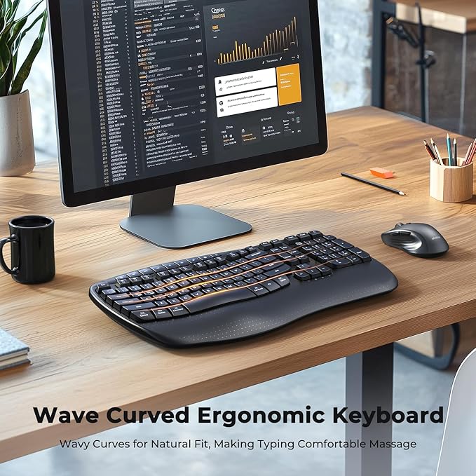 MEETION Ergonomic Keyboard and Mouse Wireless Combo