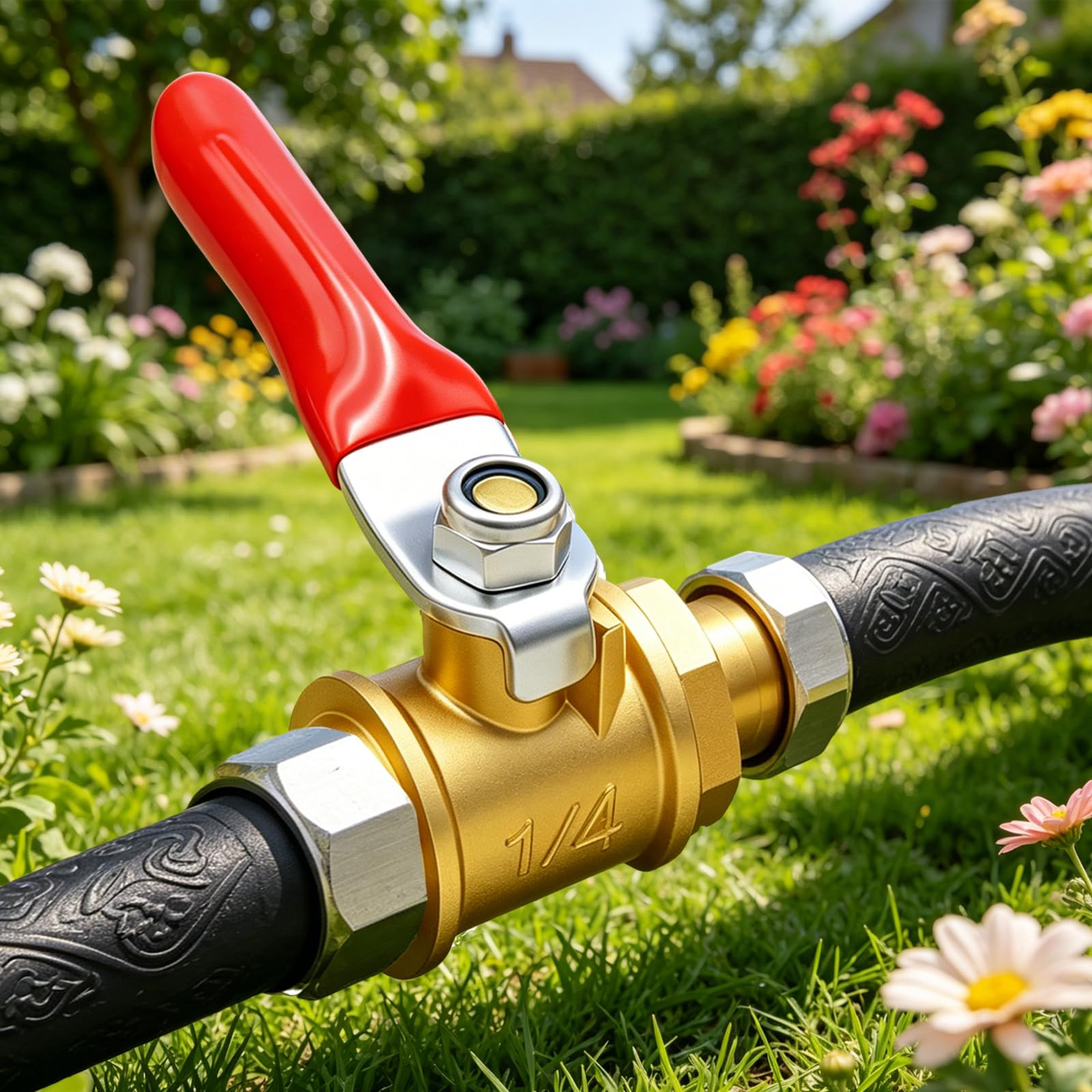 2 szt. mosiężny zawór kulowy wyłącznik odcinający 3/8" NPT gwint męski x 3/8" złącze do rur węży Barb Rura łącznik, 180 stopni czerwony uchwyt operacyjny H-054-3/8NPT-3/8