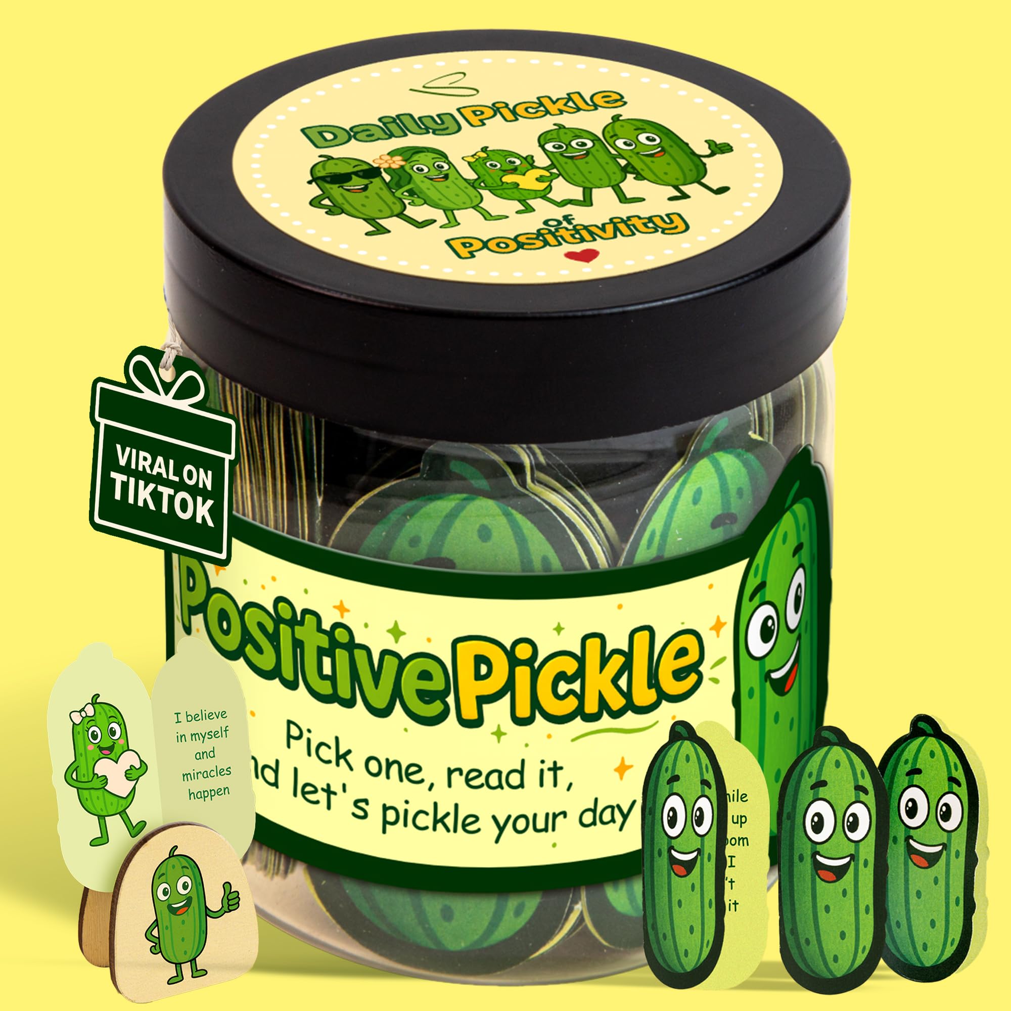 Positive Pickle Jar, 60 Affirmation Cards, Teacher Back to School Gifts