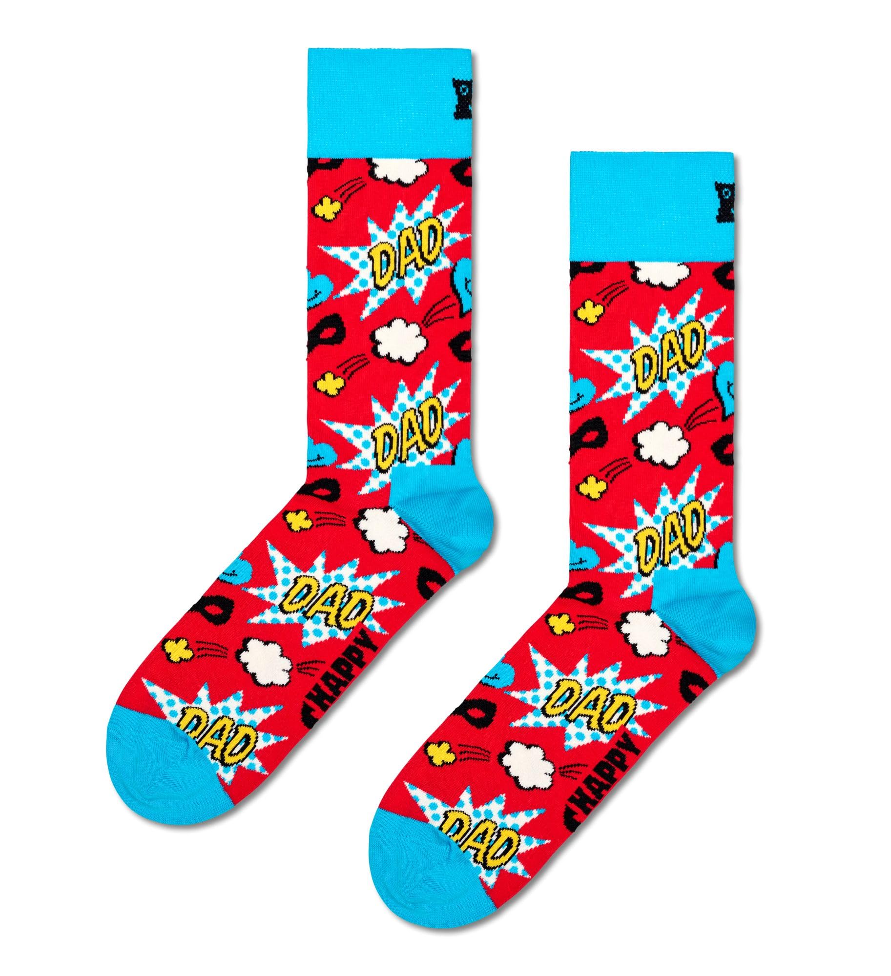 Happy Socks, Crew Socks, Dad Socks for Men and Women, Super Dad Sock, Size 41-46