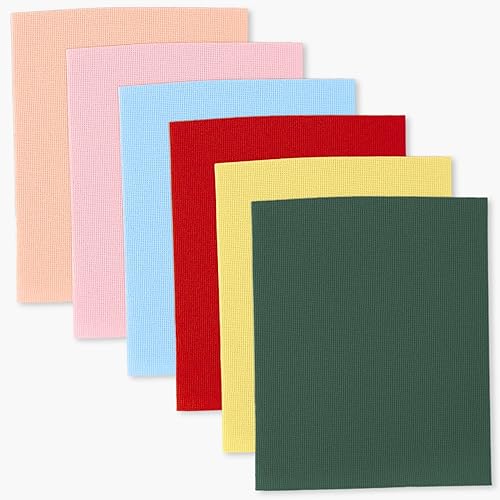 Miniatura 10 de Juego de tela de bordado, 12 piezas de tela Aida, 14 unidades, multicolor, de 12 x 18 pulgadas, punto de cruz para proyectos de costura, juego de 12