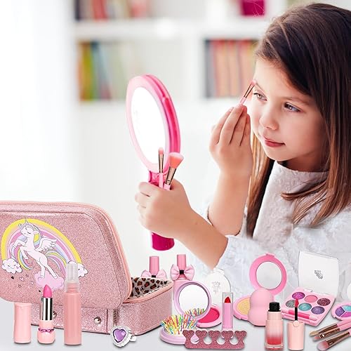 Miniatura 7 de Juguetes de maquillaje lavables para niñas, juegos de maquillaje reales para niñas, kit de maquillaje para niños pequeños, princesa, Navidad,