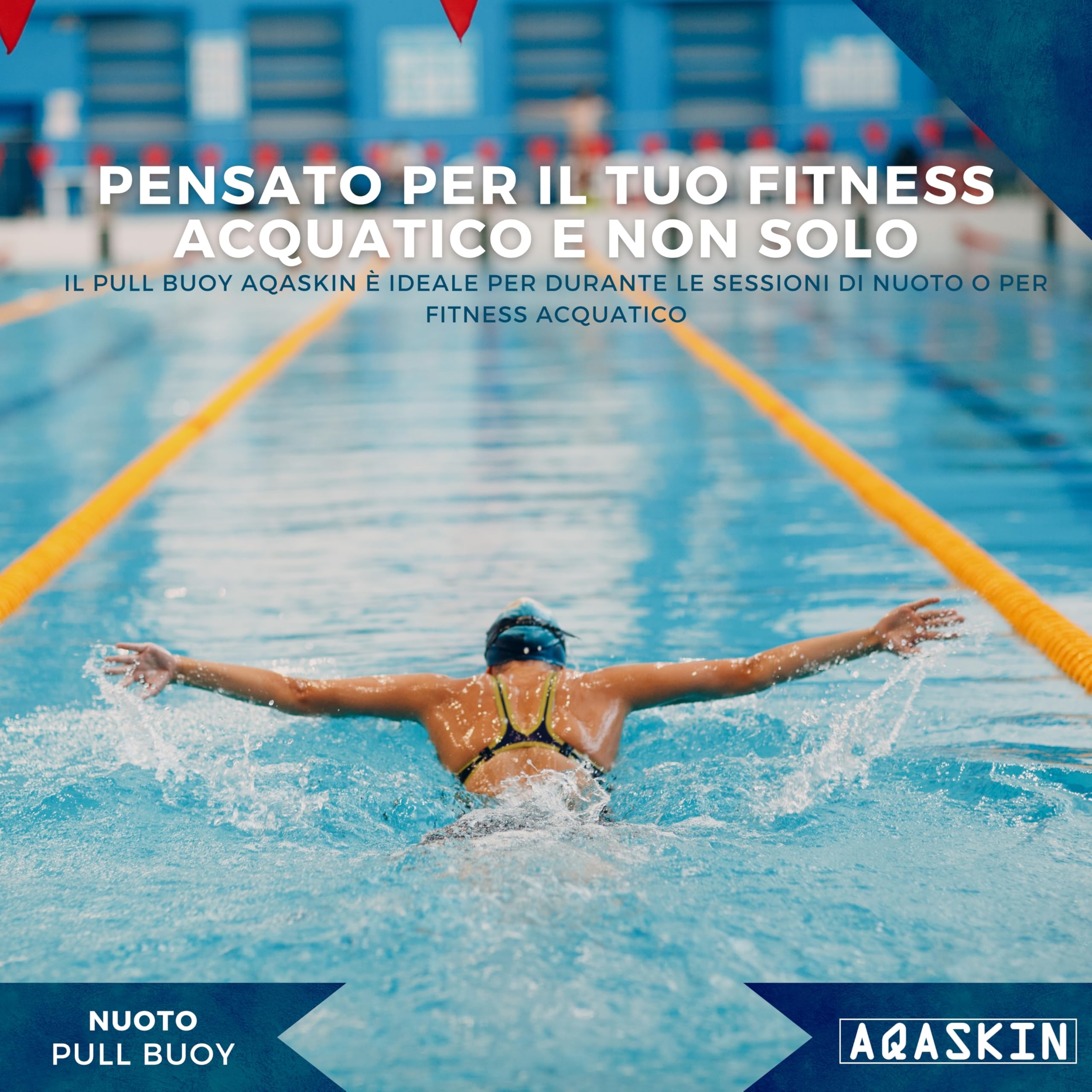 Pullbuoy Allineamento Caviglie/Polsi - Allenamento in Acqua per Gambe e Parte Superiore Del Corpo – Per Bambini ed Adulti - Unisex