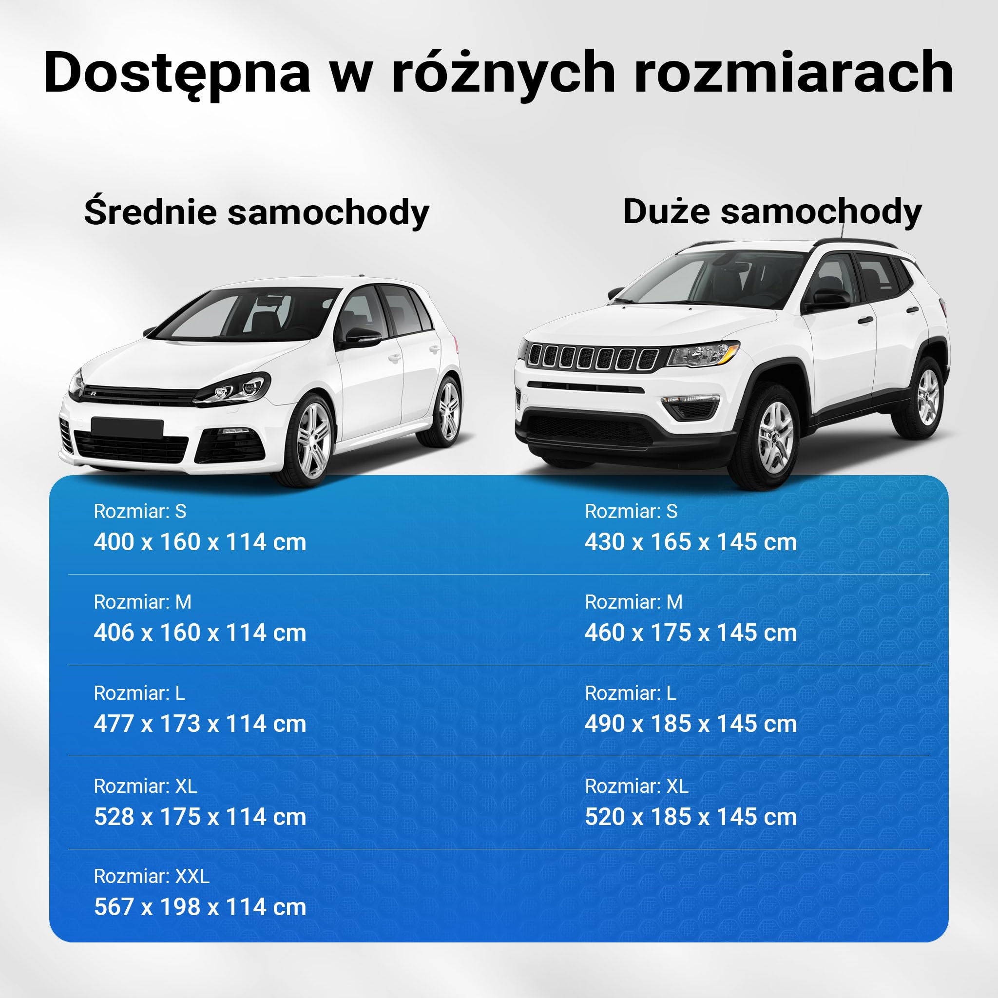 XPOtool Pokrowiec na samochód L ochrona przed gradem śniegiem i deszczem wodoodporna przykrywka