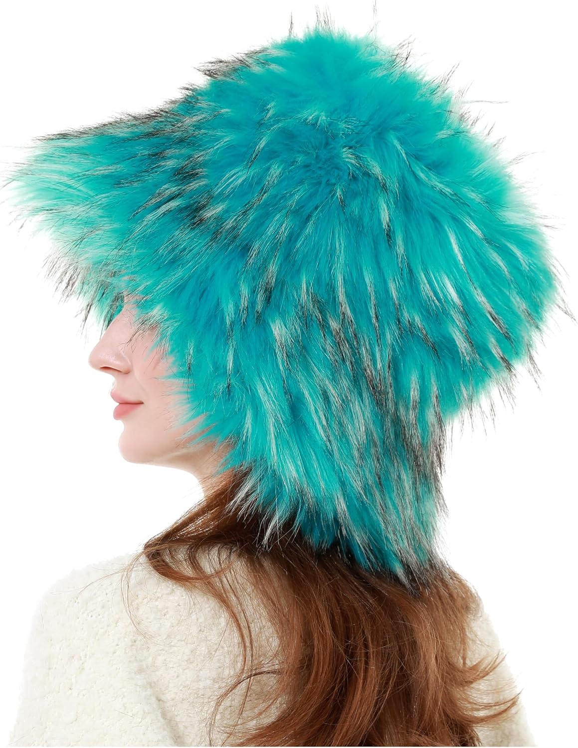 Rulala Fancy Womens Faux Fur Bucket Hat for Winter Fuzzy Fluffy Warm Ladies Fisherman Cap