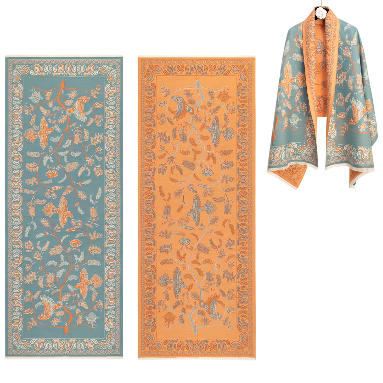 Women's Reversible Shawl Wrap for Women Big Scarf Holiday Gifts-image-38