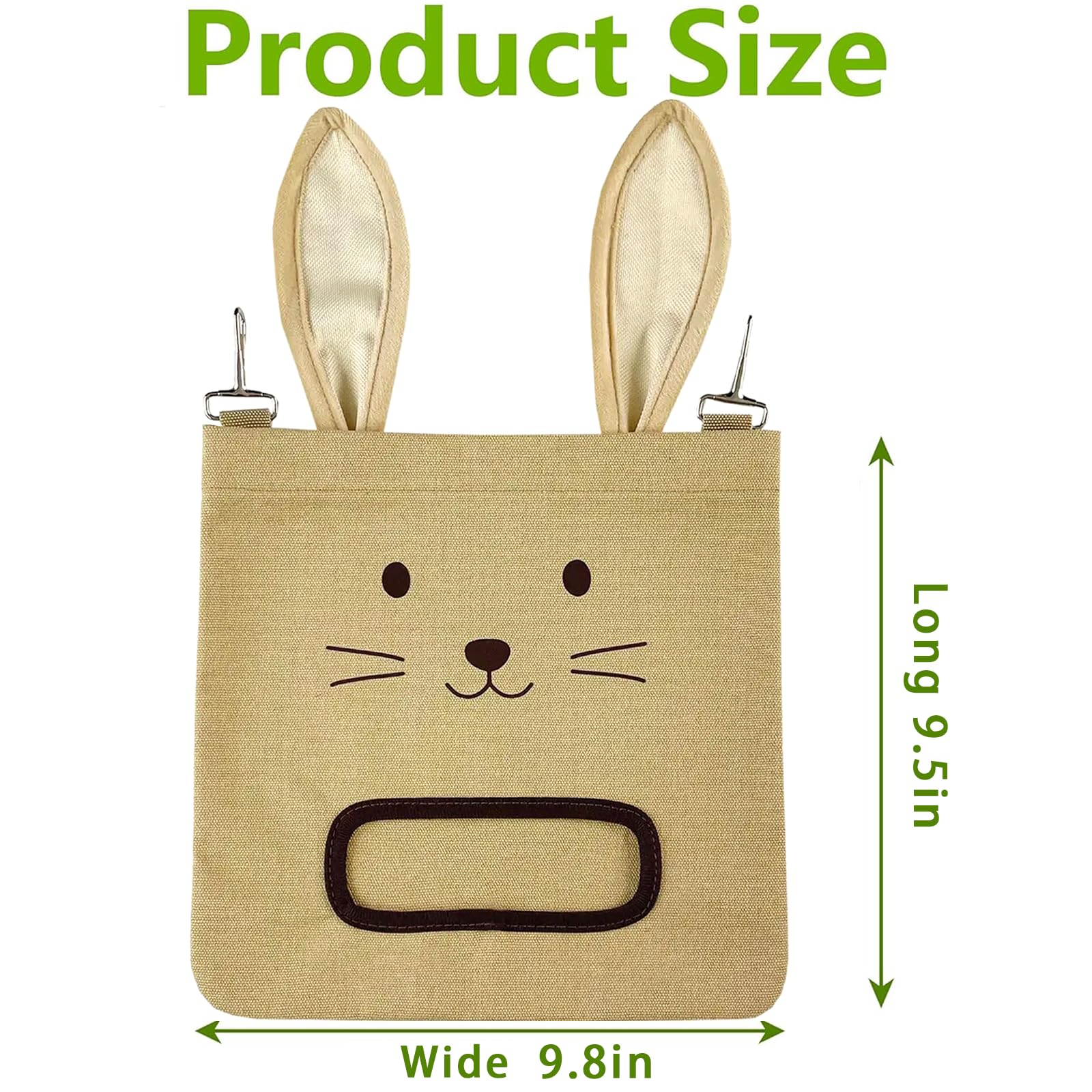 Colenumone Rabbit Hay Feeder Bag for Guinea Pigs and Chinchillas, khaki - Image 2