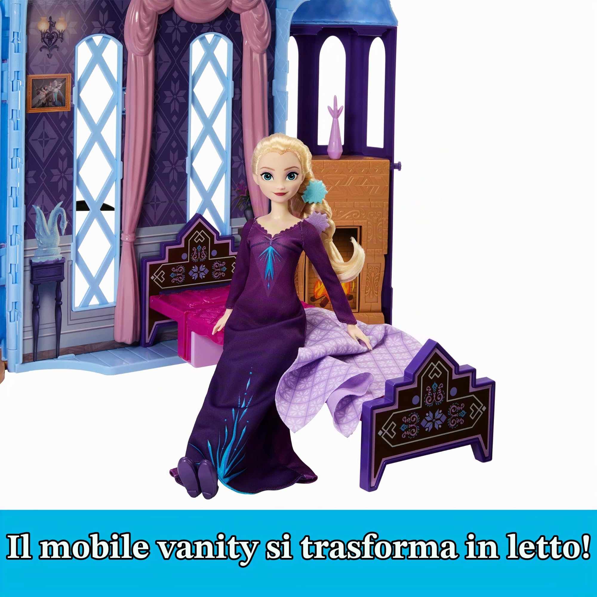 Mattel Disney Frozen - Casa delle bambole e casa delle bambole, castello portatile Ultimate Arendelle Adventure (6 + piedi) con 3 bambole alla moda, figura di Olaf e oltre 25 accessori