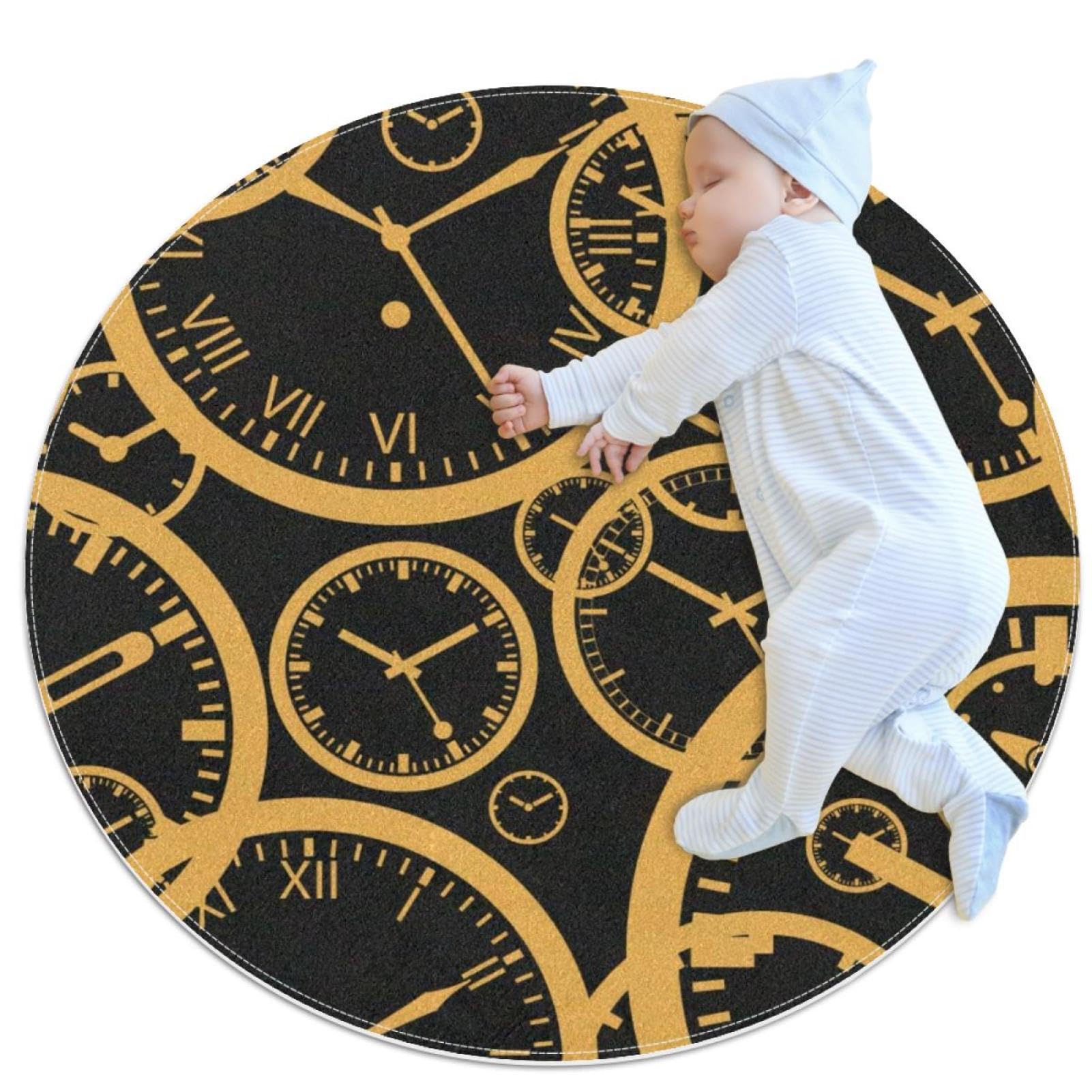 Tapis de salle de bain rond 1m paillasson antidérapant pour chambre et canapé