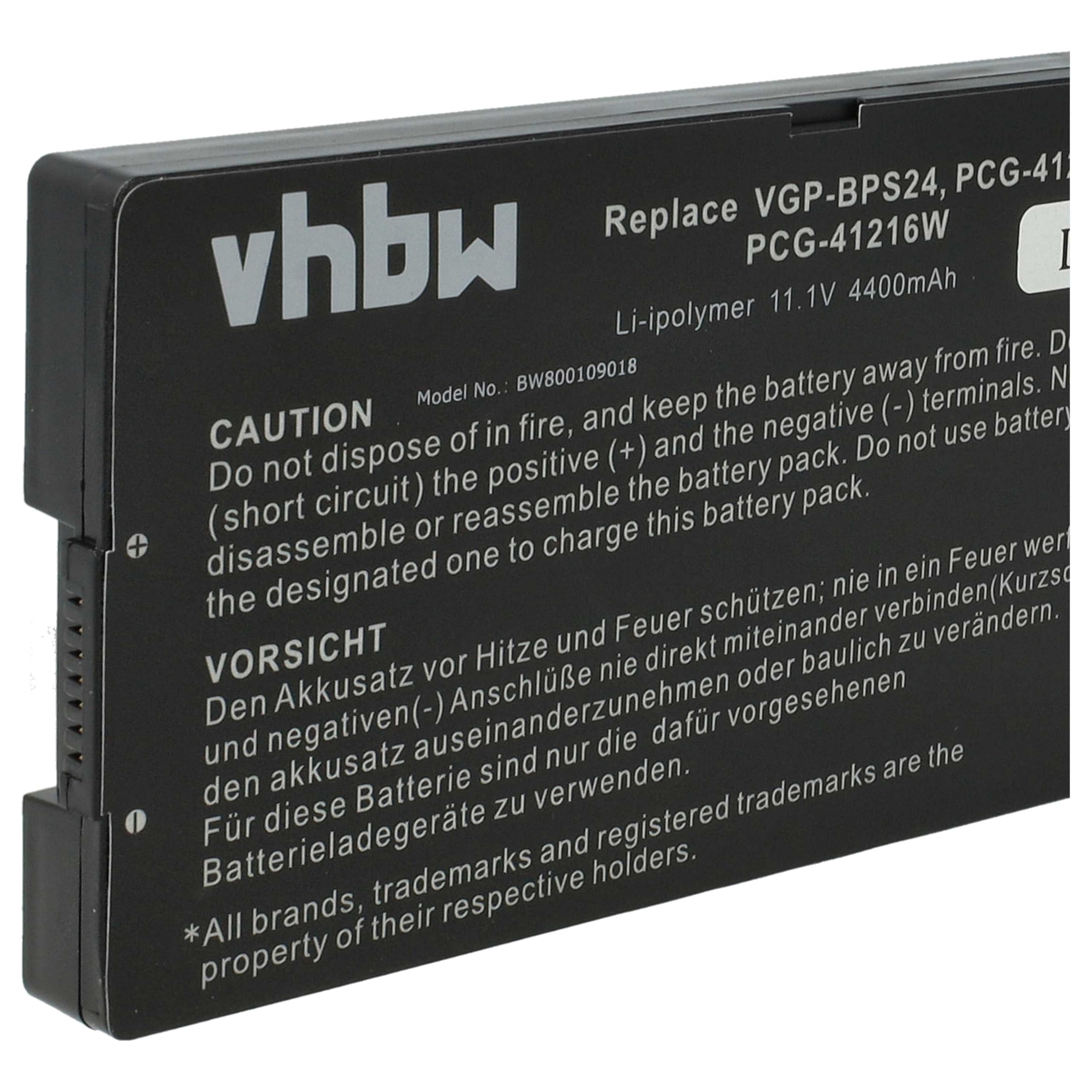 vhbw Bateria kompatybilna z Sony Vaio VPC-SB4X9E, VPC-SB4V9E, Notebook serii VPC-SB (4400 mAh, 11,1 V, Li-Ion) - Chip informacyjny