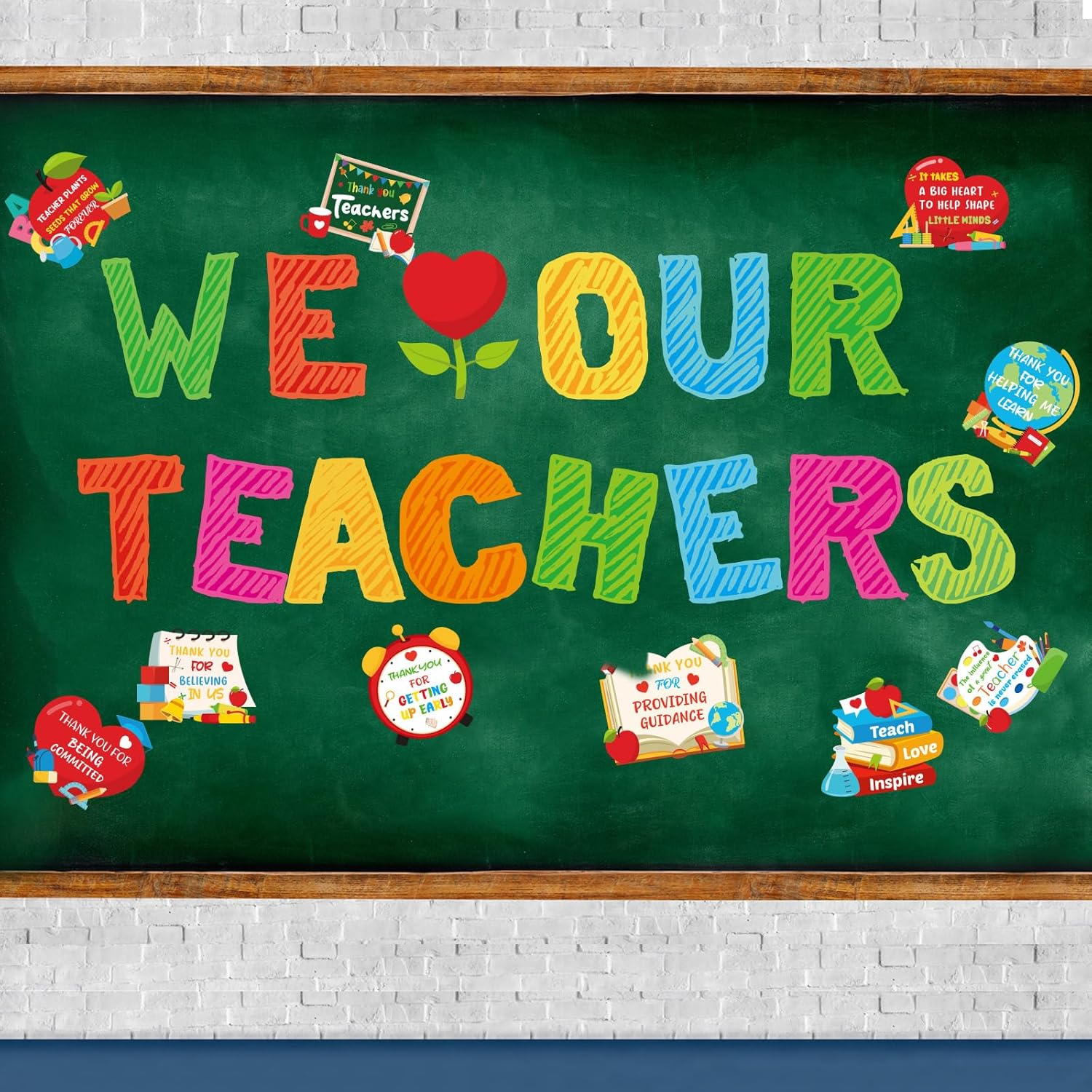 Roowest 24 Pack Teacher Appreciation Yard Signs with 48 Stakes, We Love Our Teachers Yard Signs for Teacher's Day, First & Last Day of School Decor