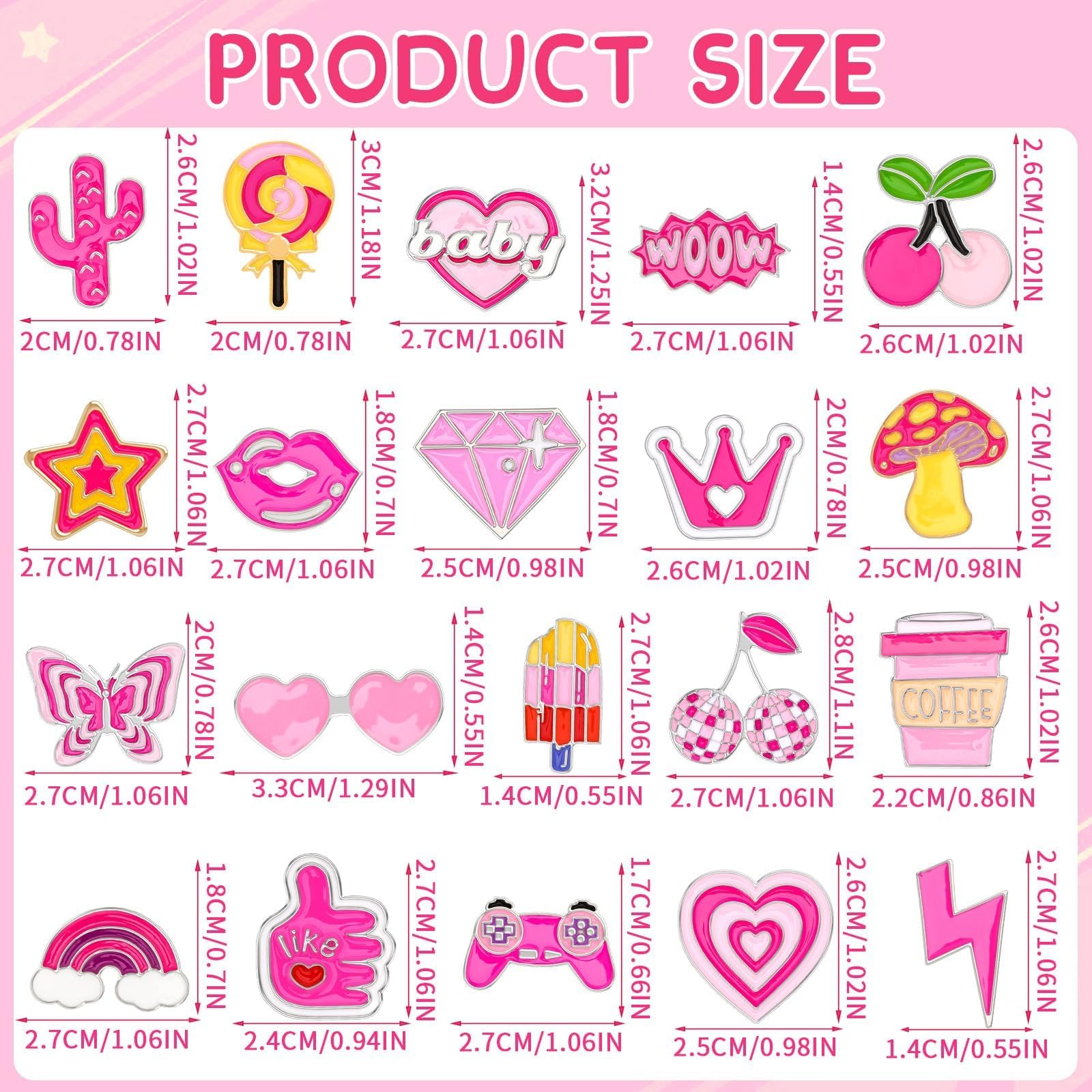 36 broches acrílicos a granel lindos pines de etiqueta para ropa, mochila, joyería, sombrero, chaqueta, decoración