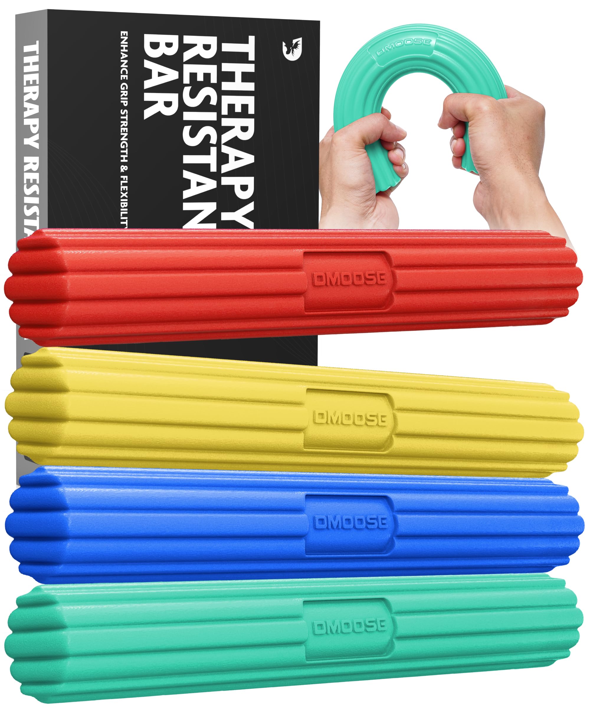 DMoose Fitness Flex Tennis Elbow Bar & Hand Forearm Strengthener for Golfer's, Athletes, Tendonitis, Injury Recovery and Rehabilitation Equipment, Flexible Training and Physical Therapy Tool