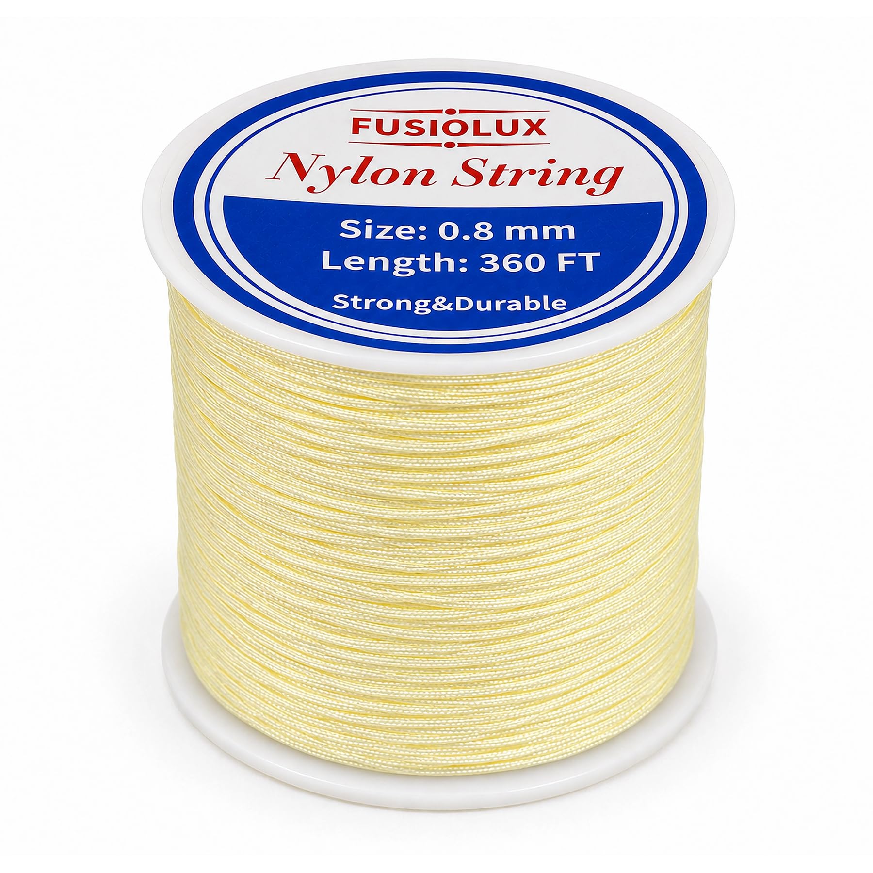 Photo 1 of 0.8mm Nylon Cord for Bracelet Making, Strong Non-Stretch Craft String for Braiding, Colorfast Nylon Braided Thread for DIY Bracelets, Macrame, Keychains, Dream Catchers (Warm Beige)