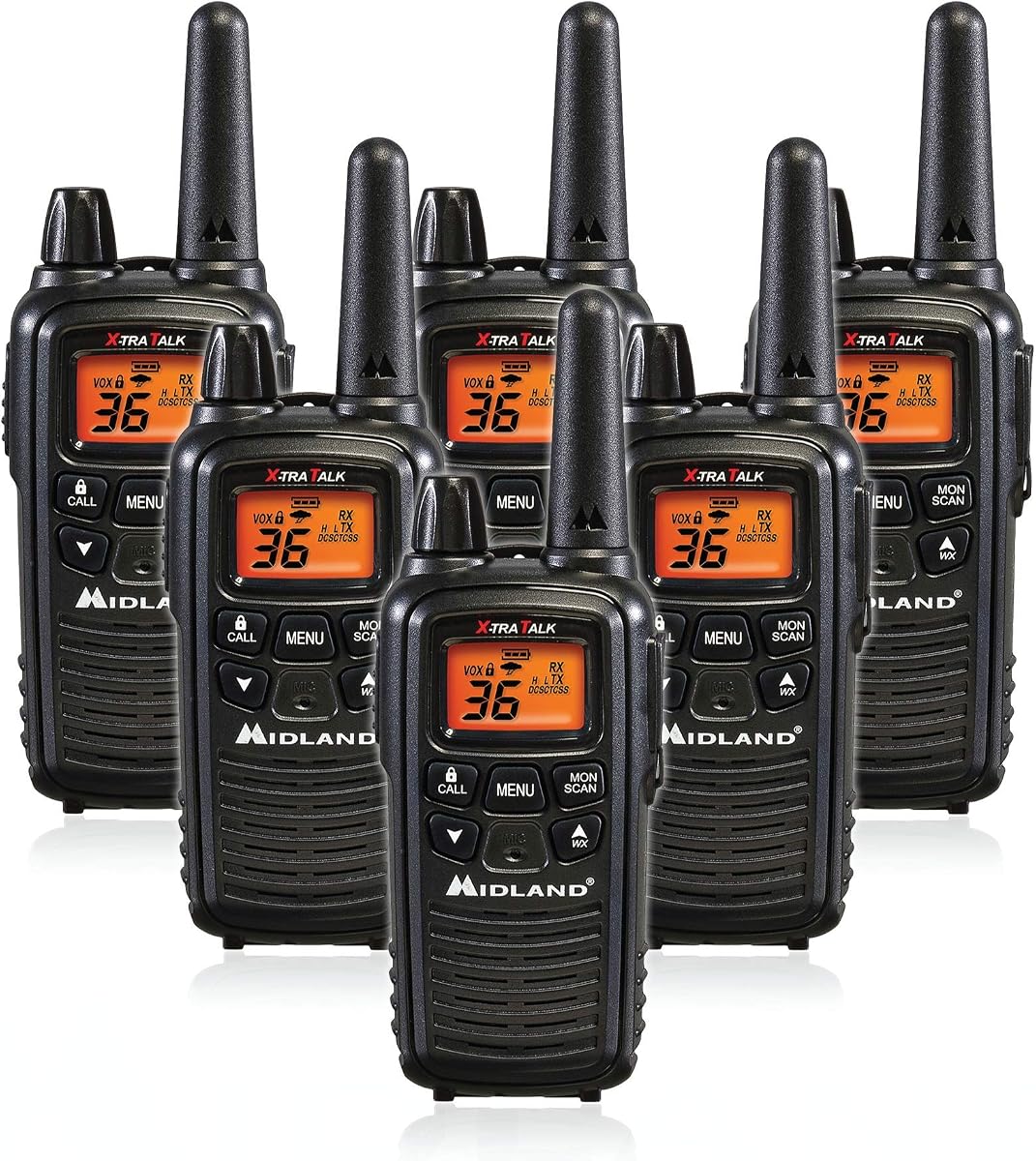 LXT600VP3 36 Channel FRS Two-Way Radio - Up to 30 Mile Range Walkie Talkie - Black (Pack of 6)