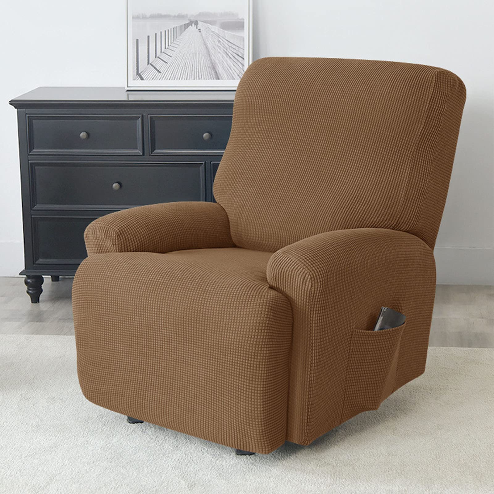 Housse De Protection Fauteuil Avec Accoudoirs – Tissu Peluche Doux Antidérapant, Idéal Enfants & Animaux
