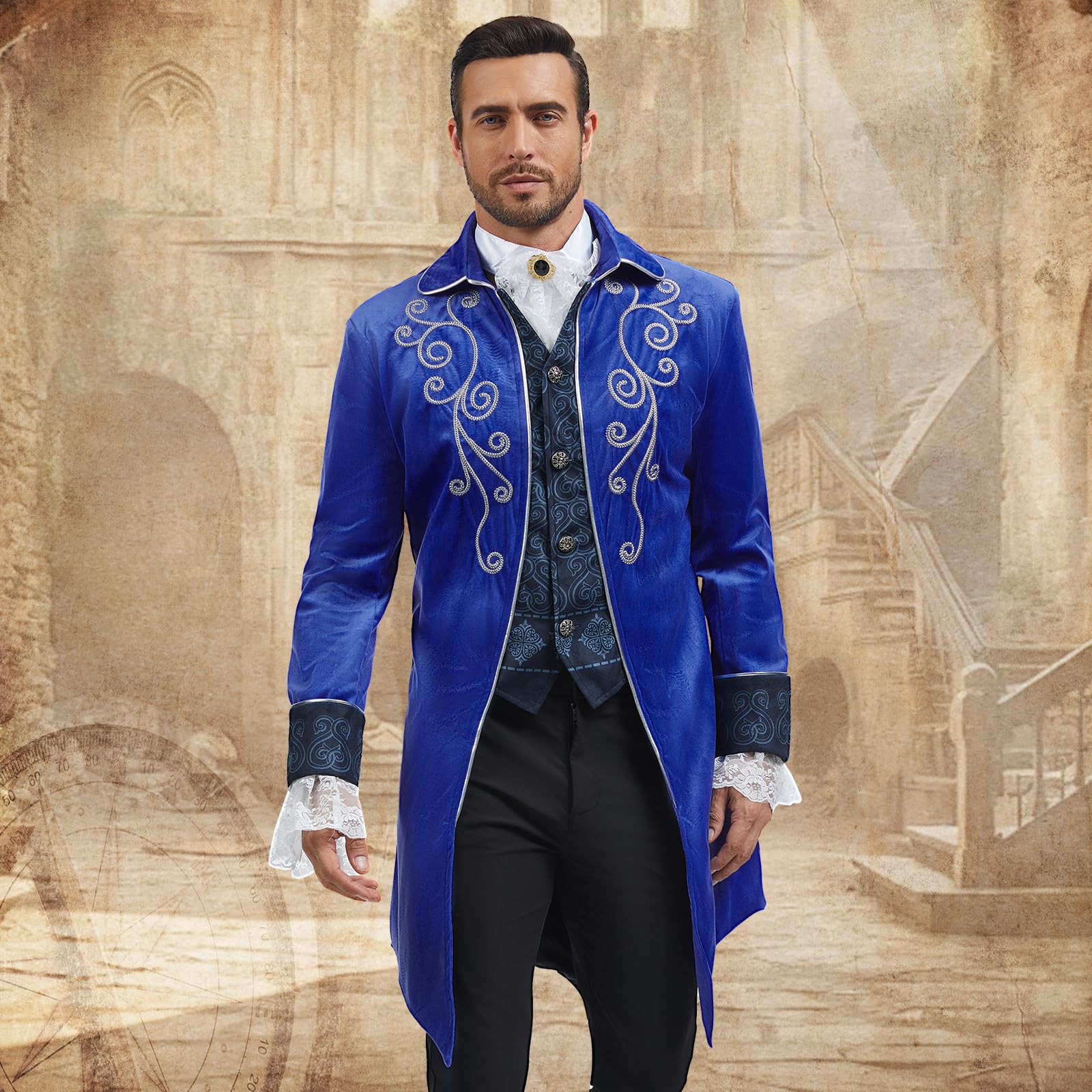 Giacca frac medieval da uomo Steampunk