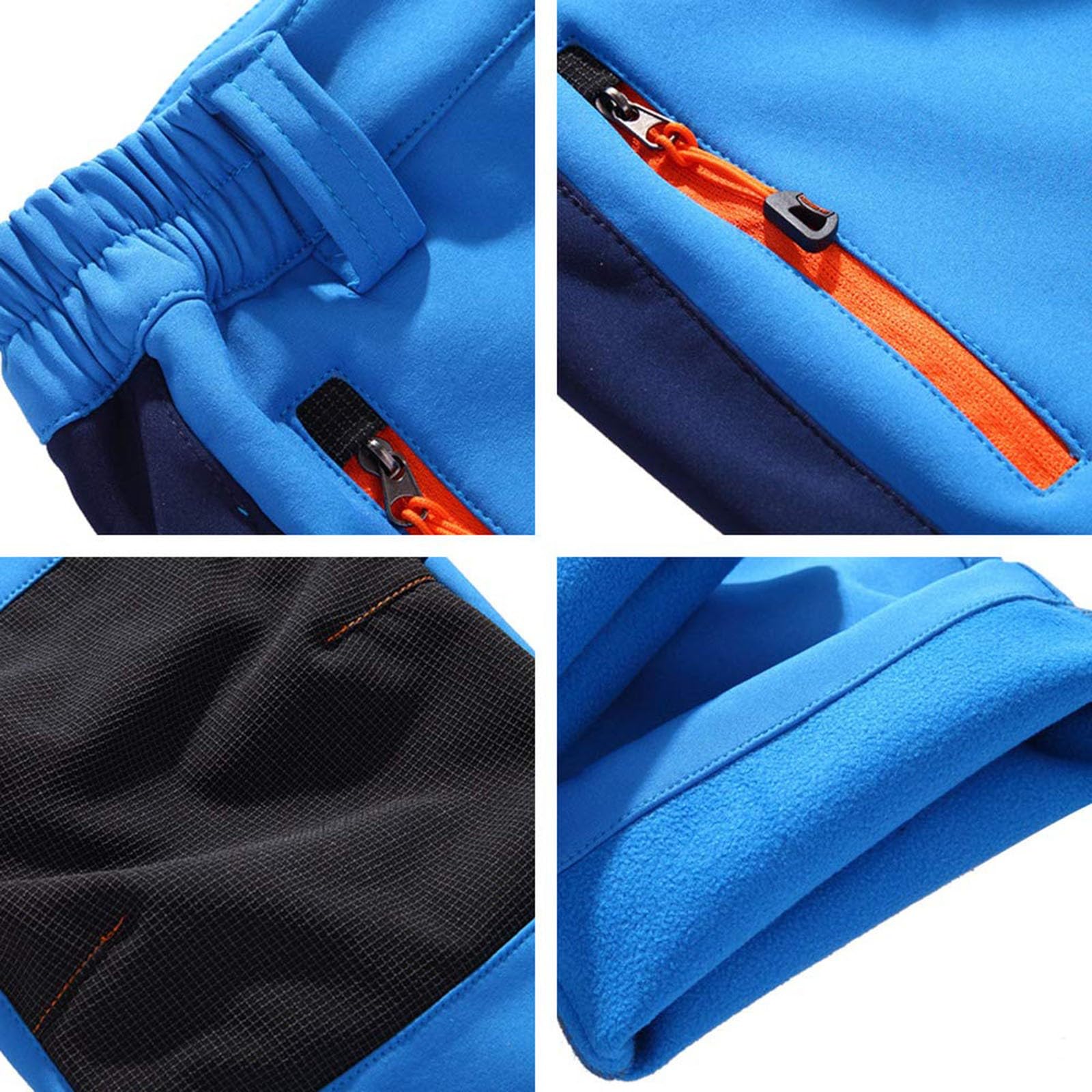 Pantaloni da jogging per ragazzi, 128, confezione doppia per bambini, in softshell, imbottiti, pantaloni cargo termici, per ragazzi e ragazze, invernali, per attività all'aria aperta, da escursionismo