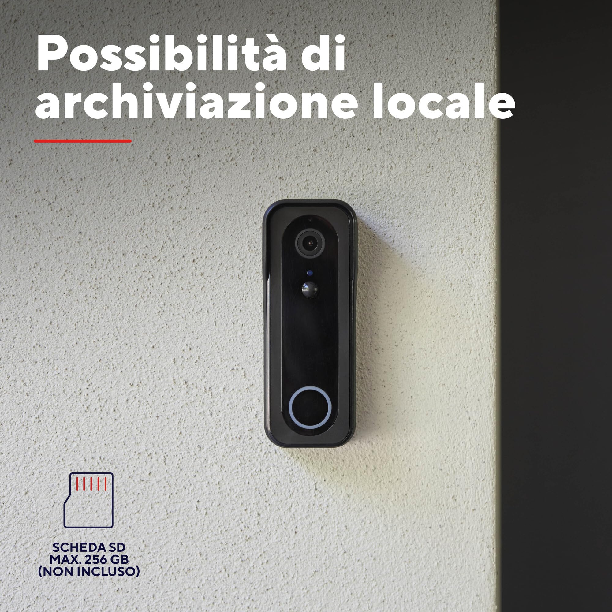 Trust Campanello Videocitofono senza Fili WiFi 2.4GHz con Chime, Video 3MP 2K HD, Audio Bidirezionale, Visione Notturna, Telecamera per Campanello con Ricevitore con 30 Campane, Impermeabile, Nero
