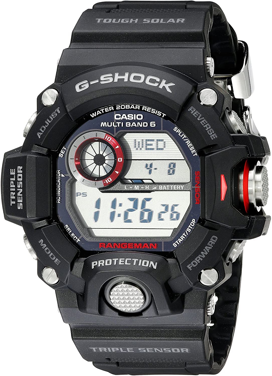 Casio Montre Homme Digitale Énergie Solaire avec Bracelet en Résine – GW-9400-1ER