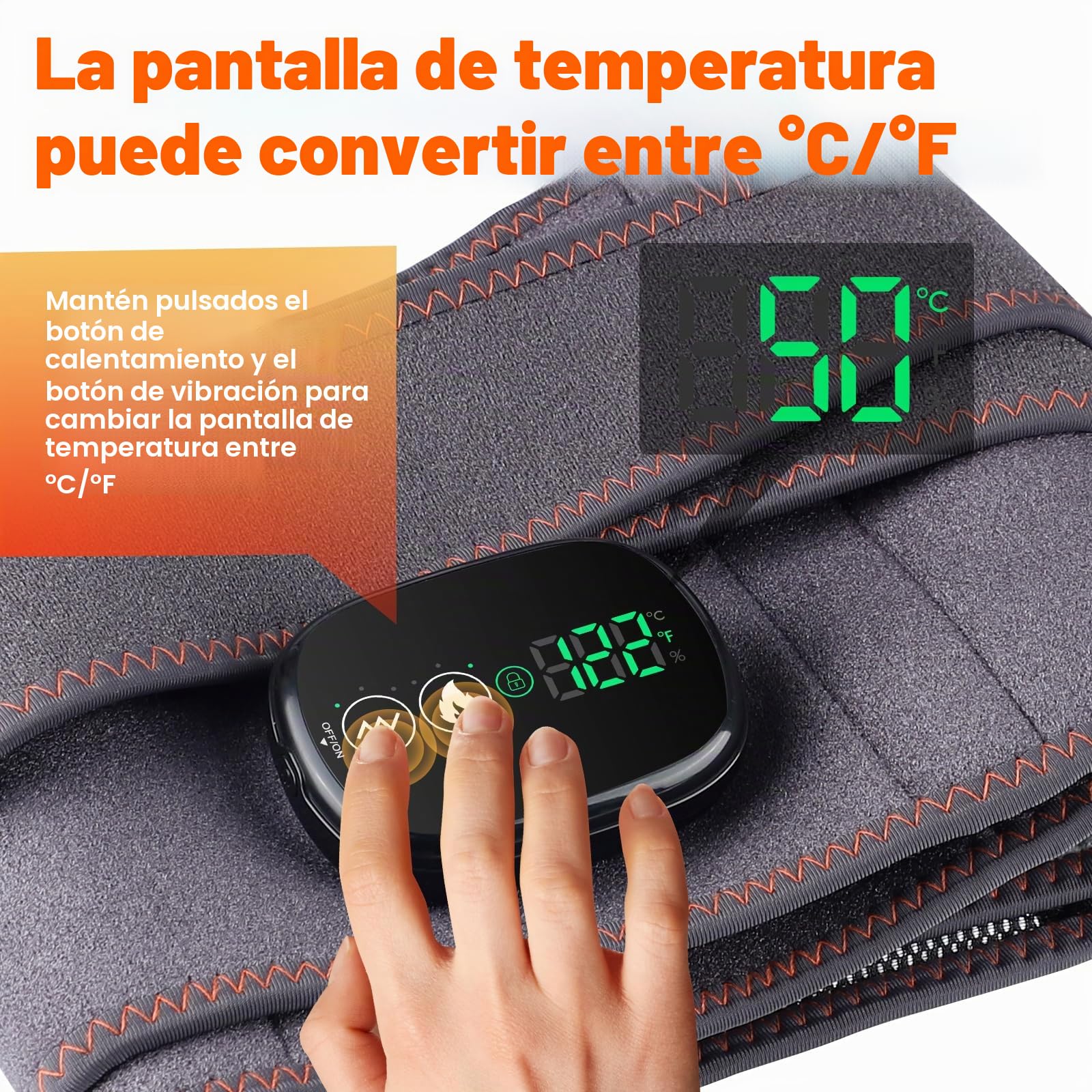 Almohadilla Eléctrica Para La Cintura, Cinturón Eléctrico Sin Cables Para La Espalda Con 3 Modos De Calefacción Rápida Y Masaje, Pantalla Táctil, Para Abdomen Con Batería Recargable 5000mAh
