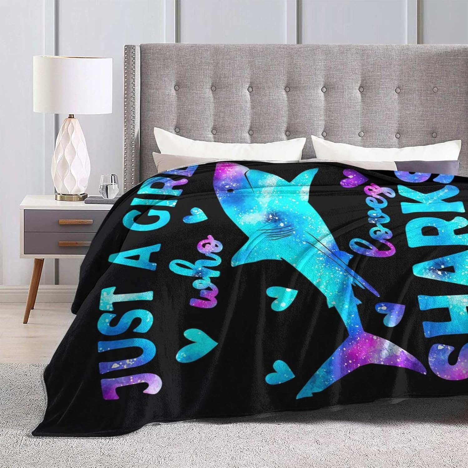 Shark Blanket Cute Sharks Fleece Throw Blanket Fuzzy Plush Super Soft Cozy Warm Shark Blankets Decor Gifts for Girls Boys Kids Women 40"X50" - Image 6