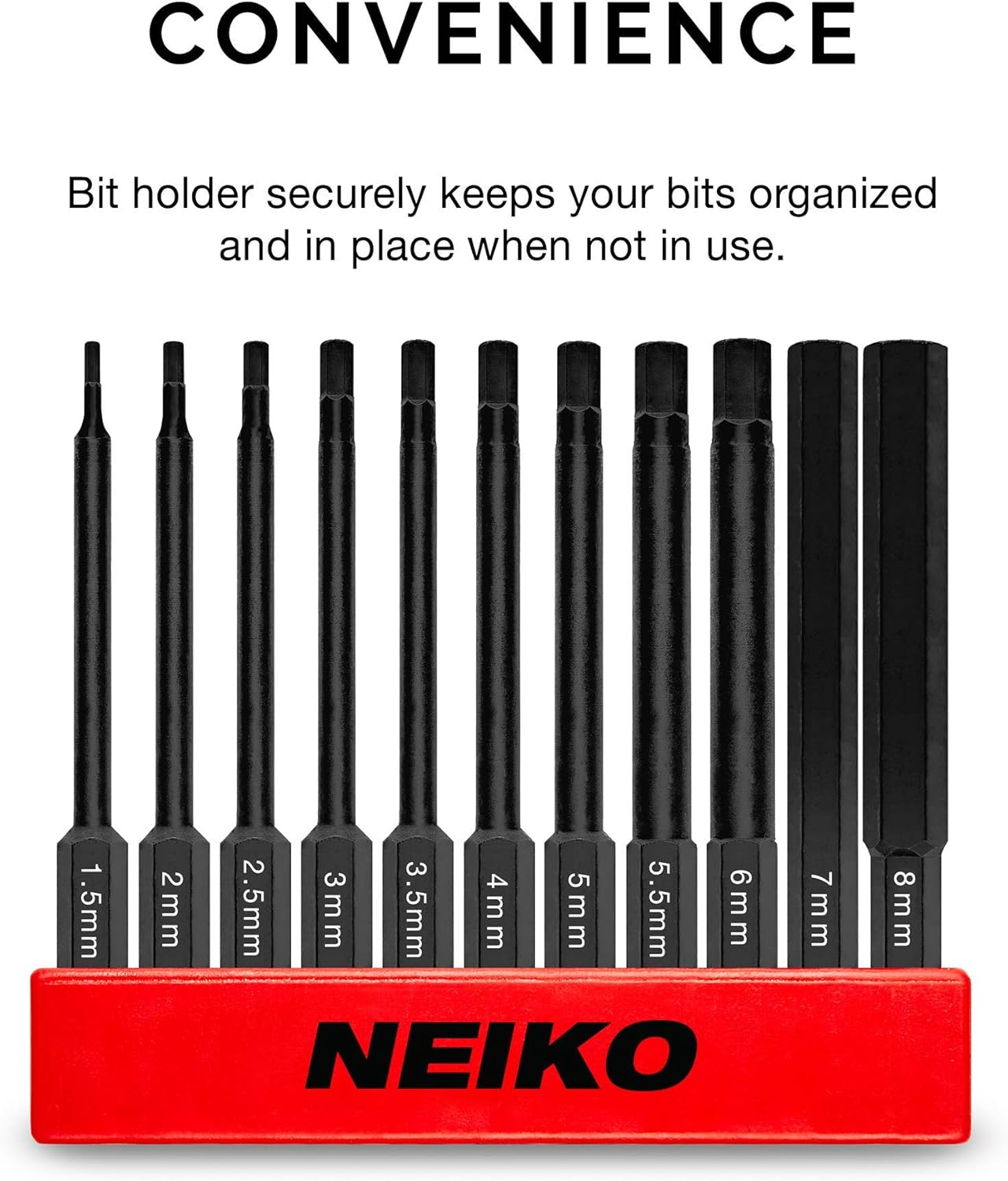 Buy NEIKO 01148A Hex Allen Power Bit Set, 11Piece Metric Sizes 1.5mm