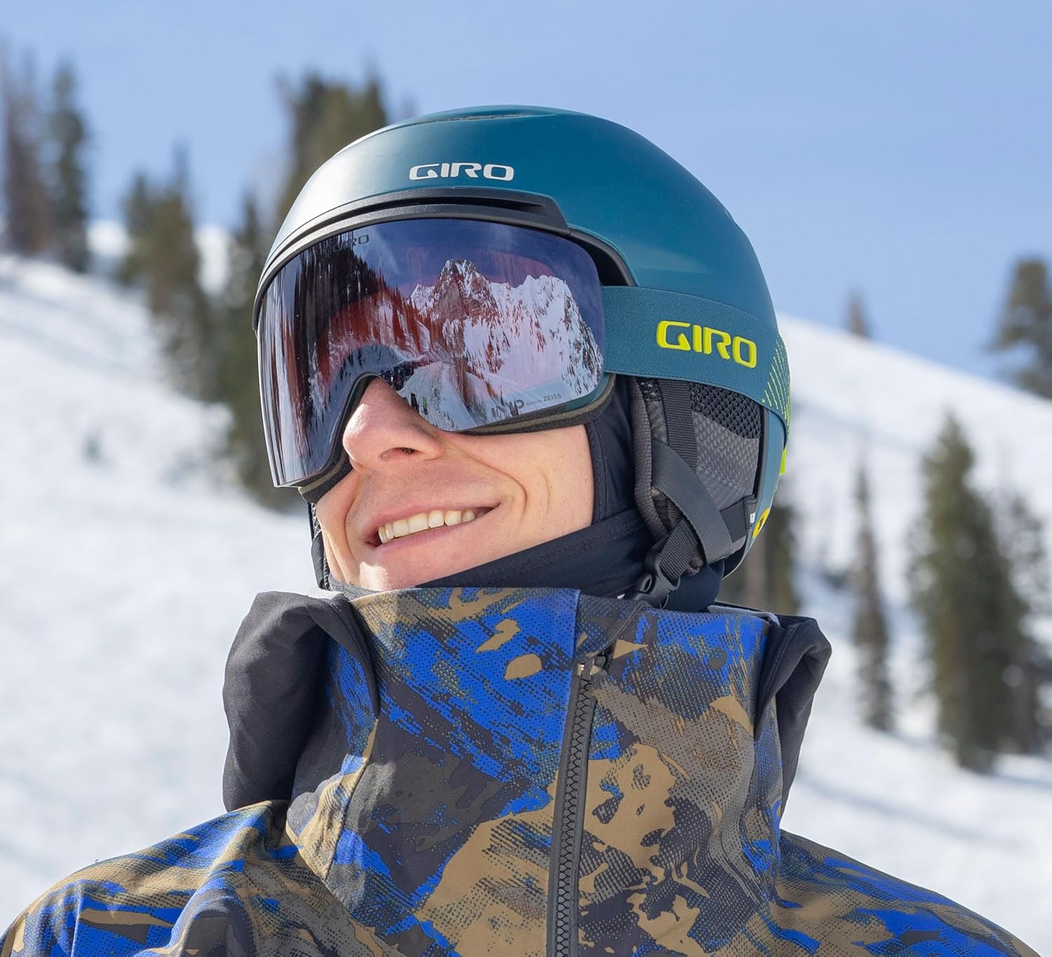 Giro Contour Ski Goggles - Snowboard Goggles for Men & Women - Grey Wordmark Strap with Vivid Onyx/Vivid Infrared Lenses