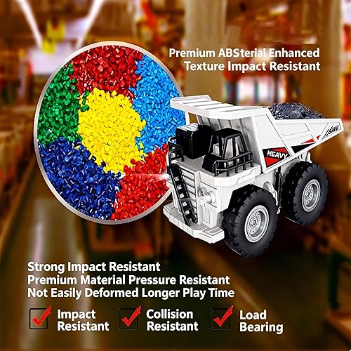 Miniatura 6 de 2-in-1 Remote Control Construction Vehicles Set RC Excavator & Dump Truck with Alloy Parts, Realistic Lights & Sound Effects  Construction Toys for