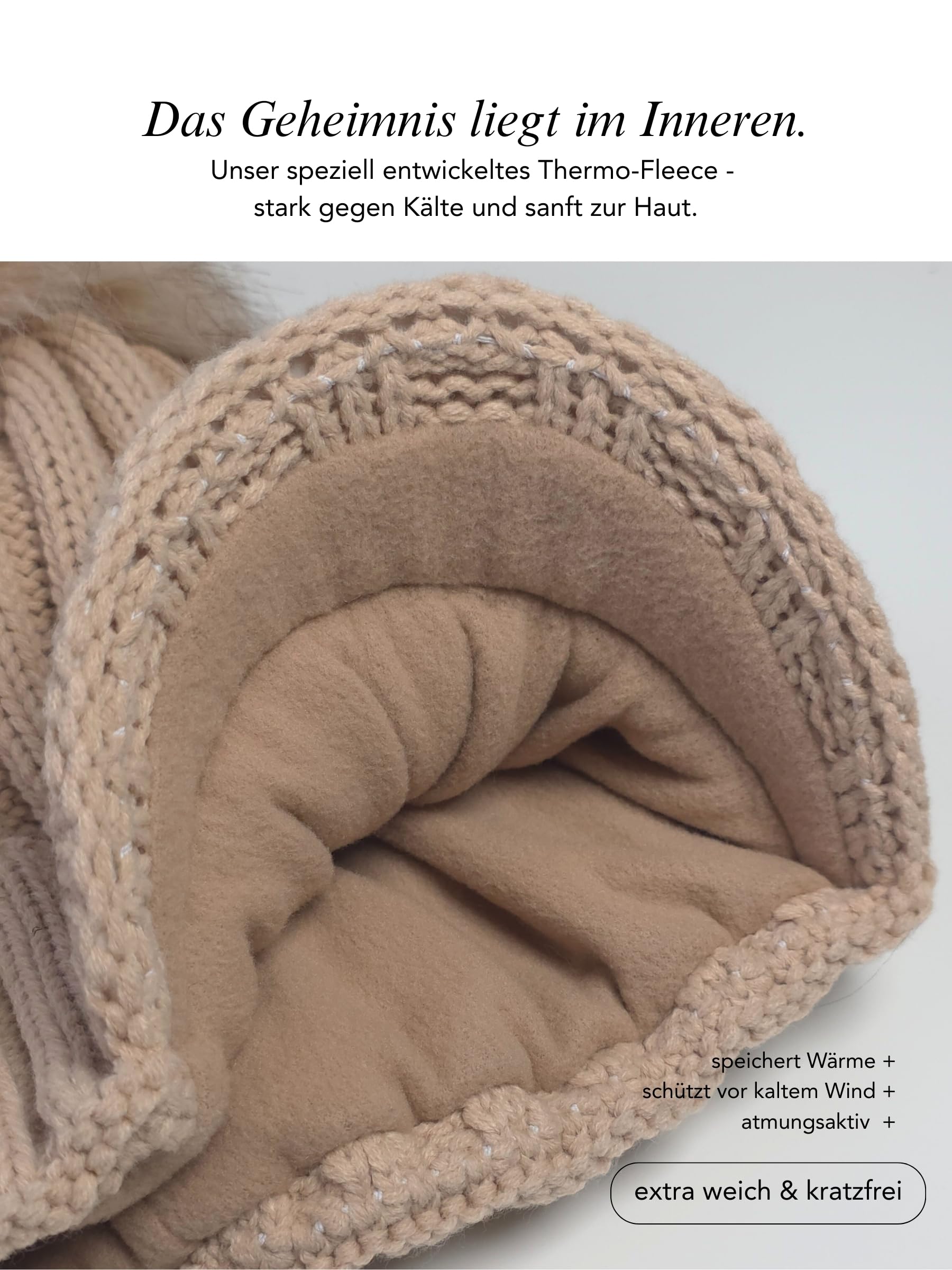 Baesics Gorro de invierno para mujer y hombre, con pompón forrado con pompón de piel sintética, estilo Beanie, fabricado en la UE, talla única, cálido y elástico con forro polar