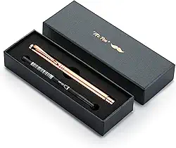 Mr. Pen - Caneta de luxo, barril de ouro rosa, tinta preta, caneta chique, canetas elegantes para mulheres, canetas bonitas para homens
