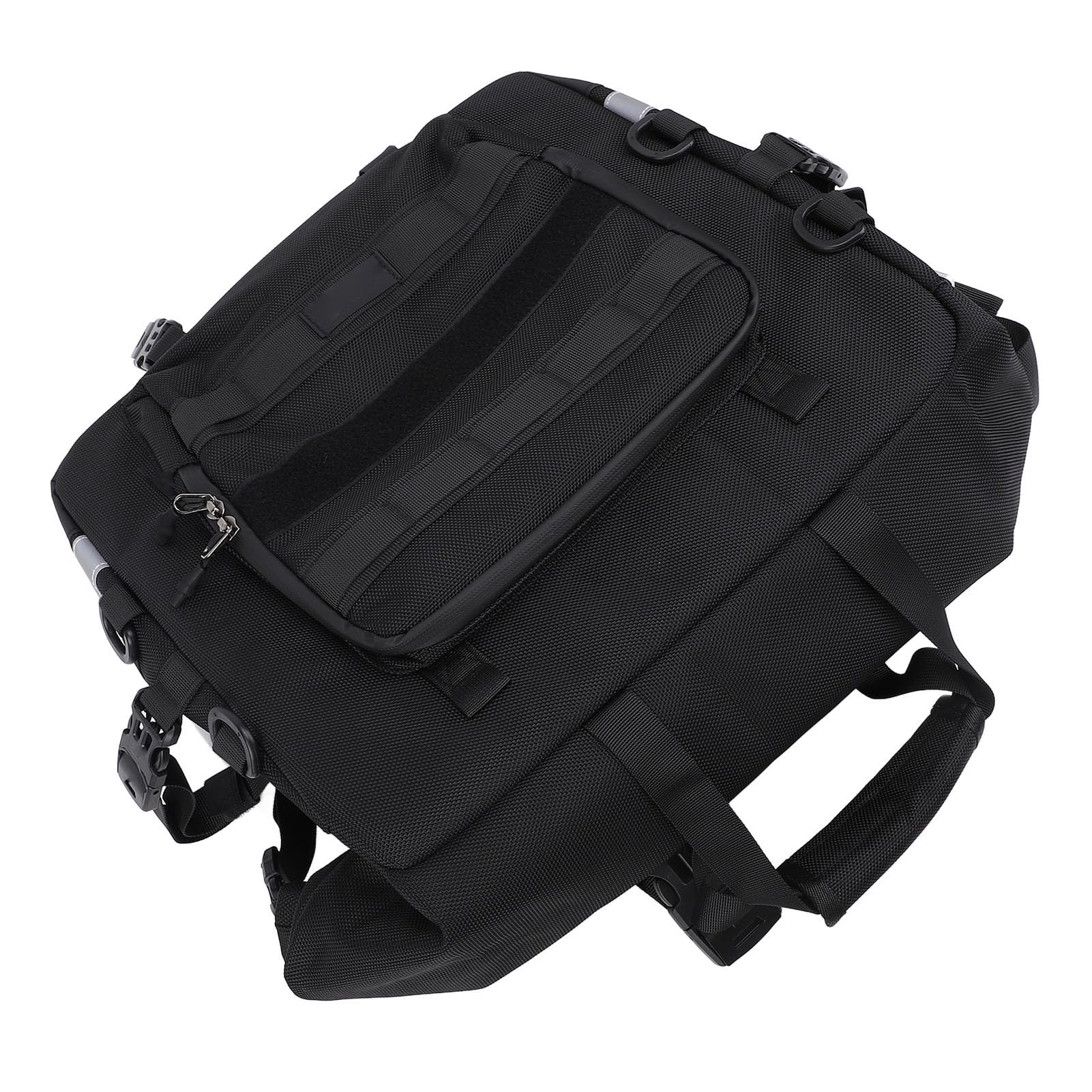 Torba Podsiodłowa Motocykla Wodoodporna 25L Szybkozłączka do Podróży z Paskiem Odblaskowym Czarna 15x6,7x15,4 Cala