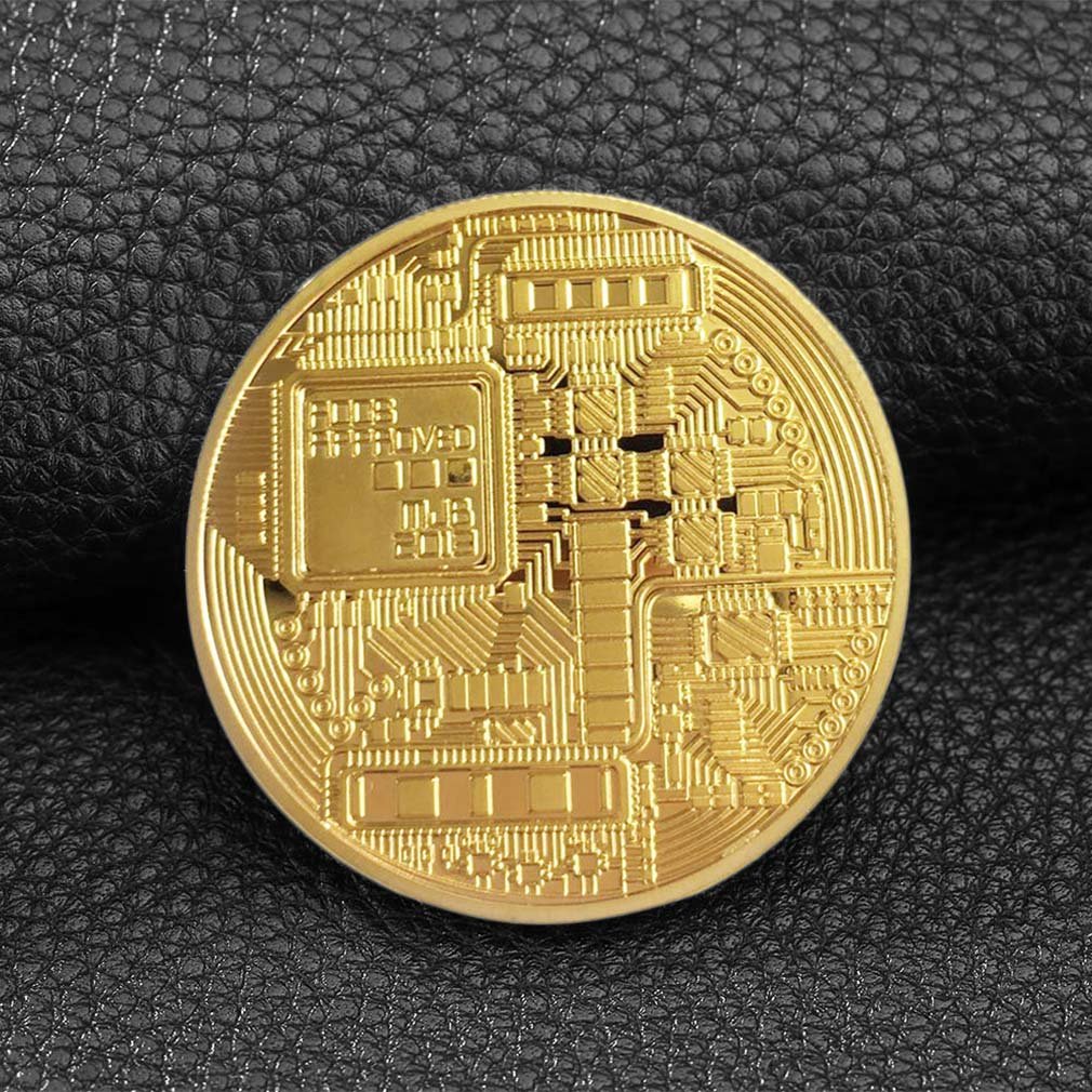 Krypto Münze Shinekoo Gold Bitcoin Münze - Physisches BTC Sammlerstück  Vergoldet Vergoldete BTC Münze Sammlerstück