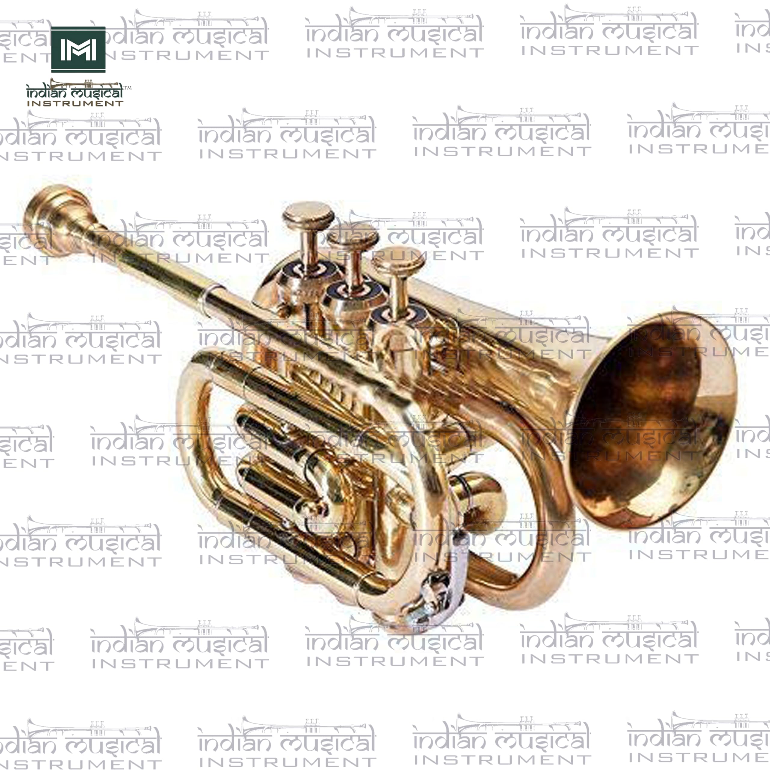 Pocket Trompete Bb Pitch inkl. Mundstück und Tragetasche (Gold)