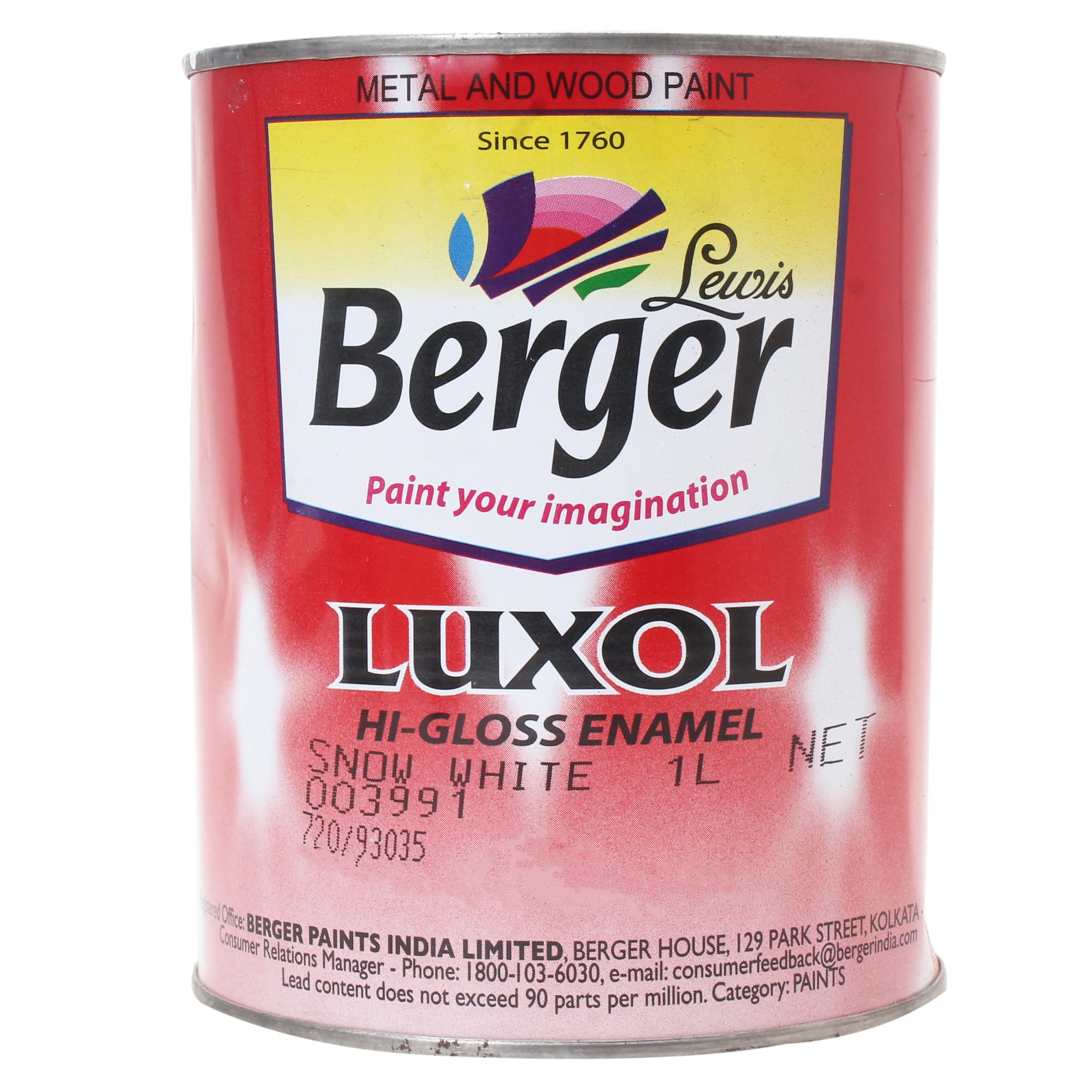 See full amazon price history chart for BERGER Luxol Hi Gloss Snow-White 1Ltr BERGER Luxol Hi Gloss Snow-White 1Ltr (B0C3MDQ8VJ) Amazon Price History, Amazon Price Tracker