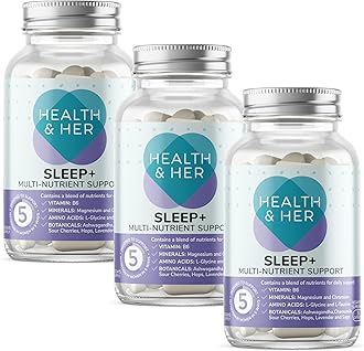 Health & Her Sleep+ Supplements for Women - Women's Multivitamin with Lavender, Chamomile & Magnesium - Vegan, Gluten-Free, Vitamins for Women - 3 Month Supply, 90 Capsules