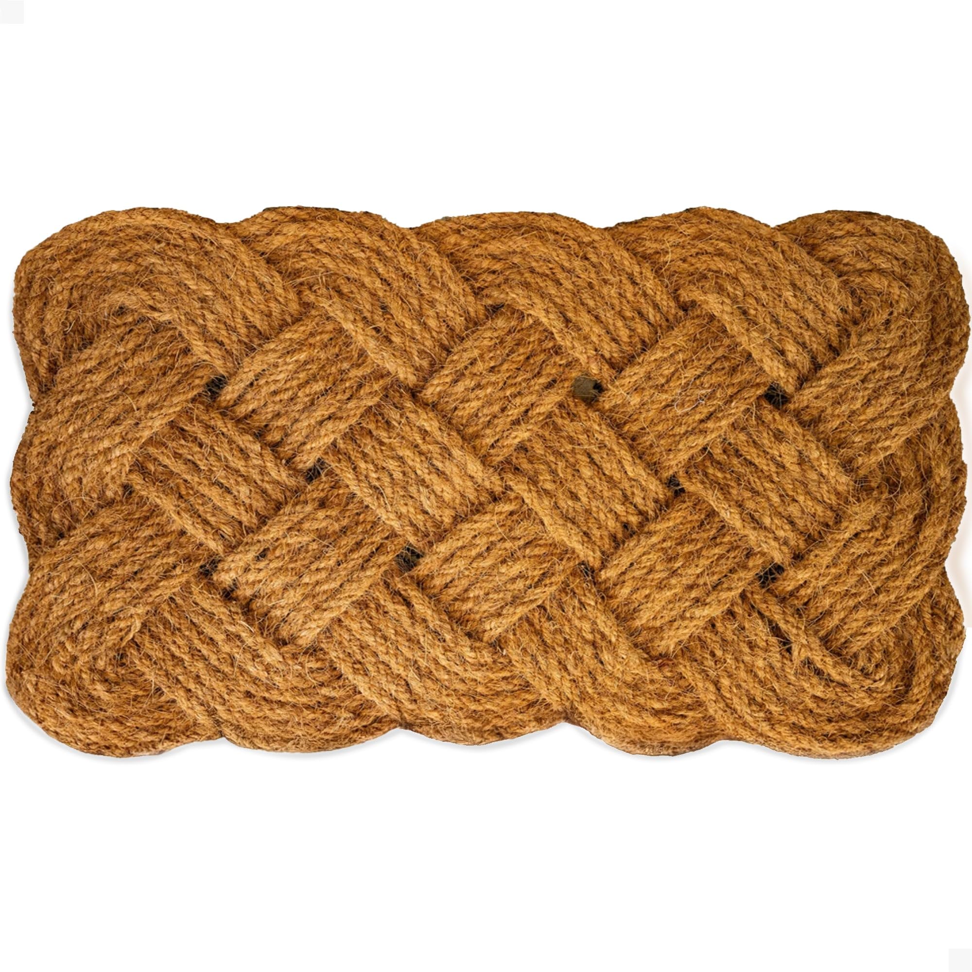 THEODORE MAGNUS Door Mat – Coir Doormat for Outdoor Entrance, Durable Welcome Mat, Perfect for Front Door and Entryway - Outdoor/Indoor - Rope - Knot - 17" x 30"