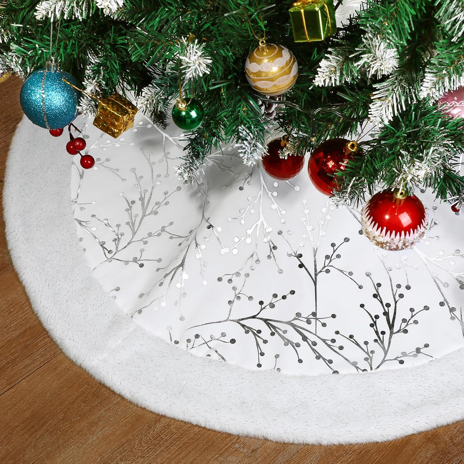 Garneck Christmas Tree Blanket, 90 cm, Round Christmas Tree Skirt